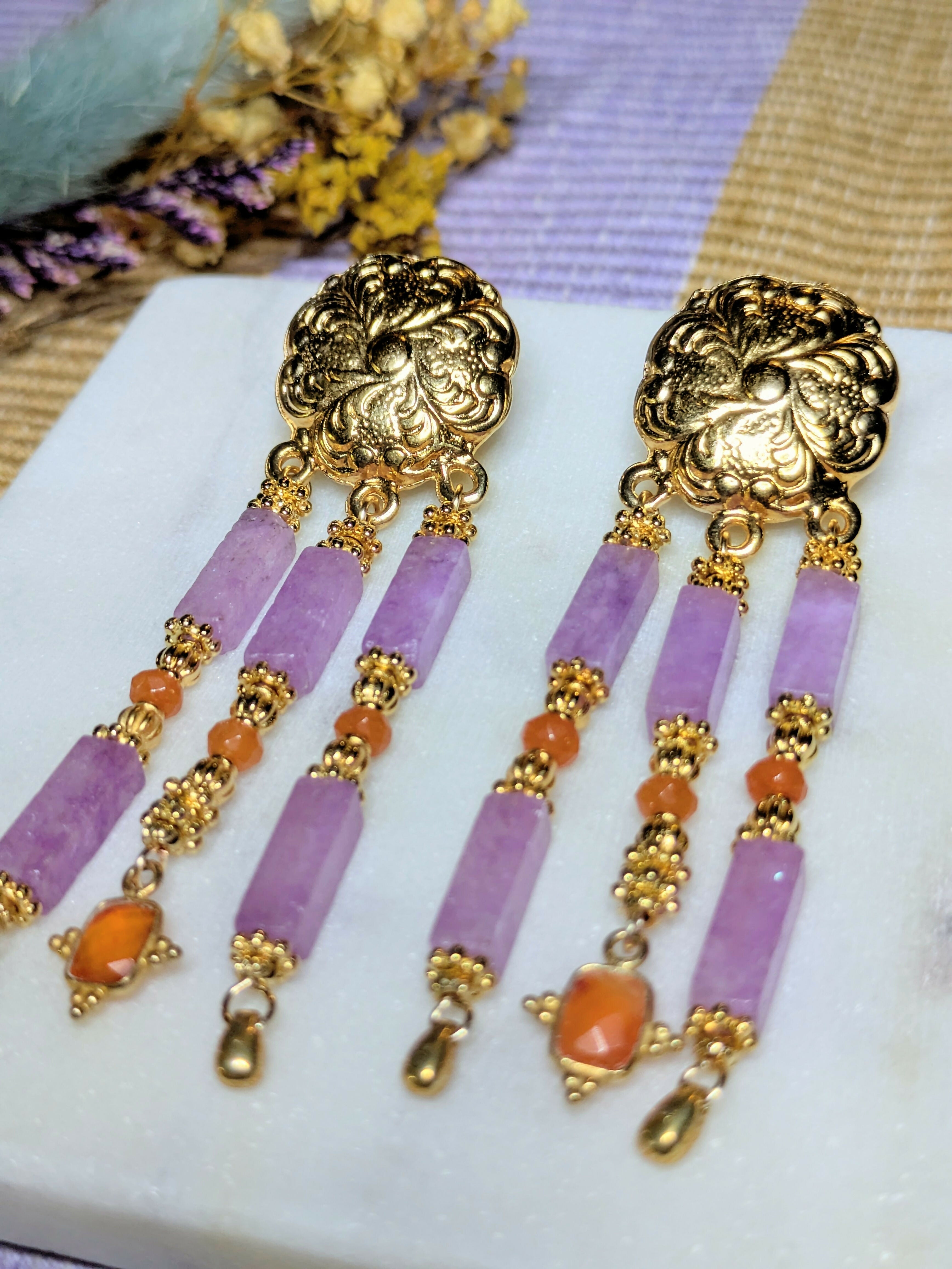 Boucles d'oreilles Esmée - améthyste