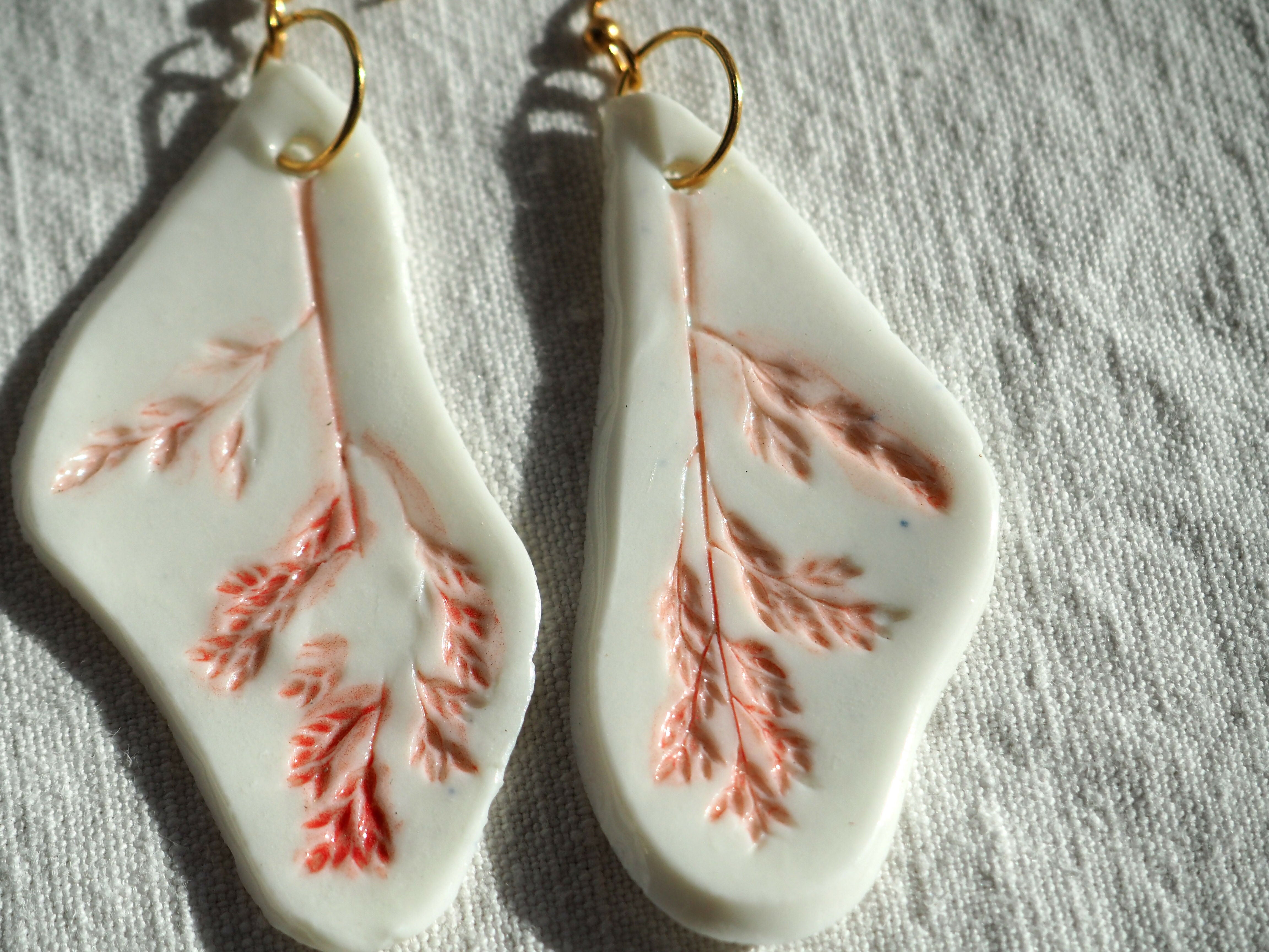 Boucles d'oreilles empreintes rose