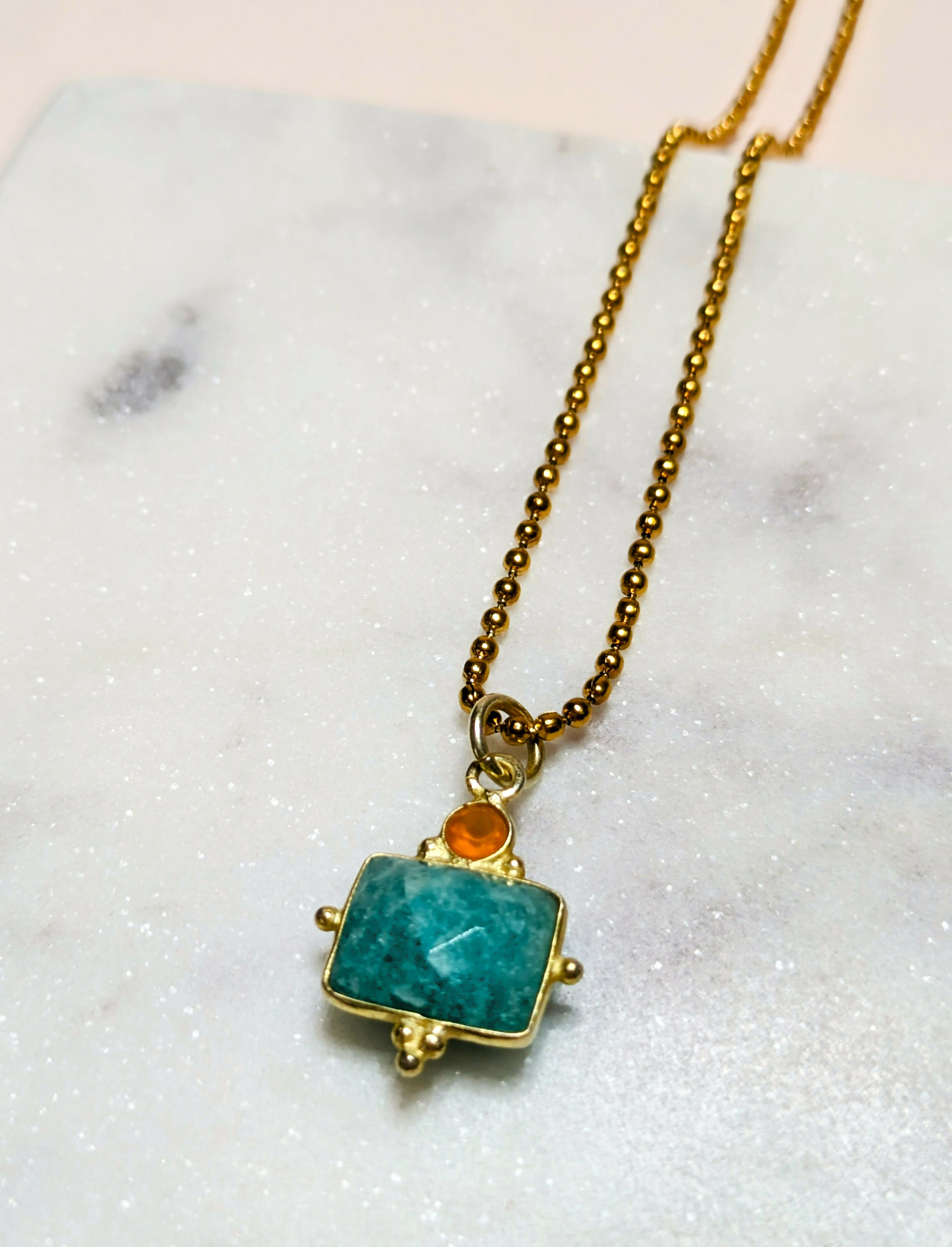 Collier grigri - amazonite