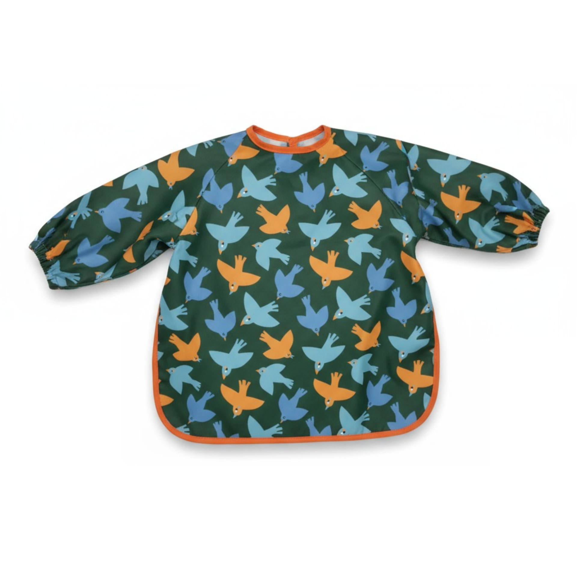 Tablier imperméable bébé – Manches longues – Anti-taches – Motif oiseaux