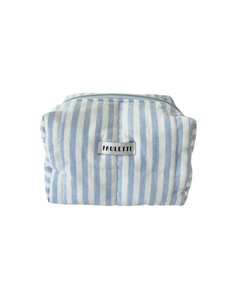 Trousse de toilette à rayures bleu - pièce unique upcyclée