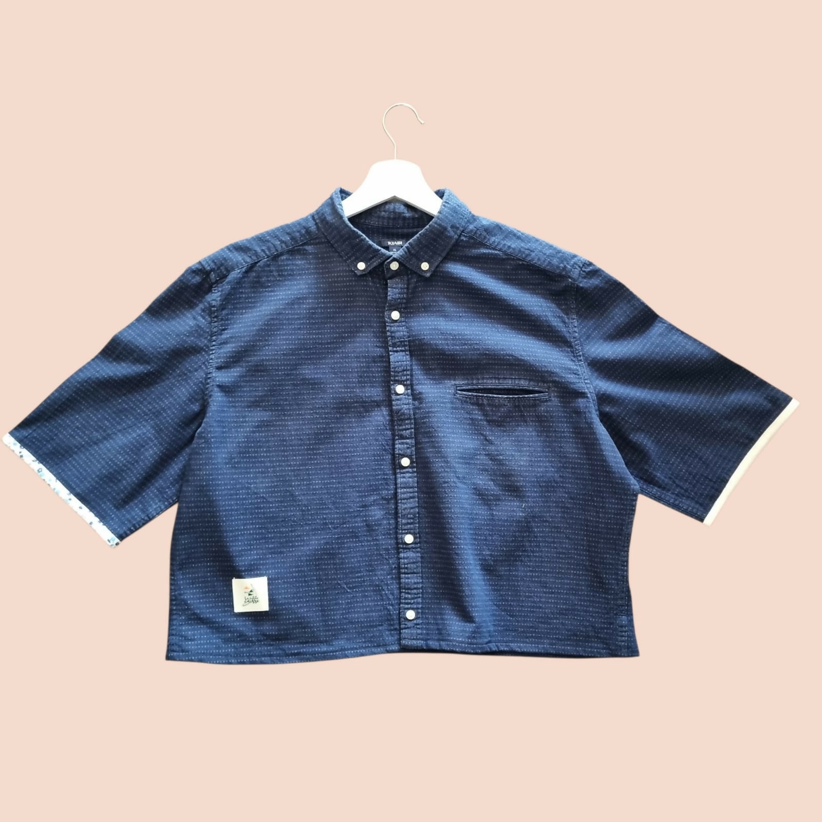 Chemise upcyclée bleue