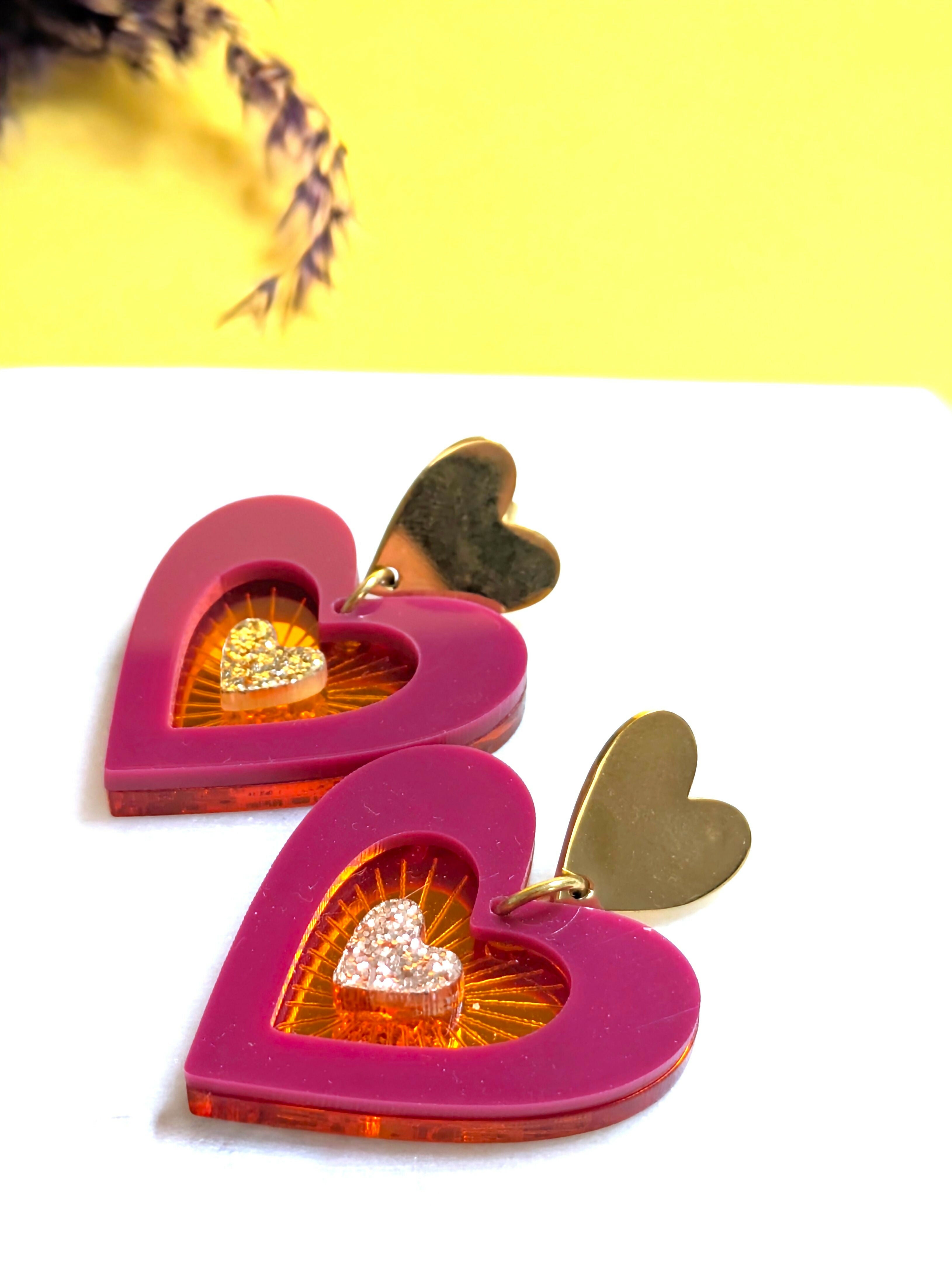 Boucles d'oreilles Fran - violet