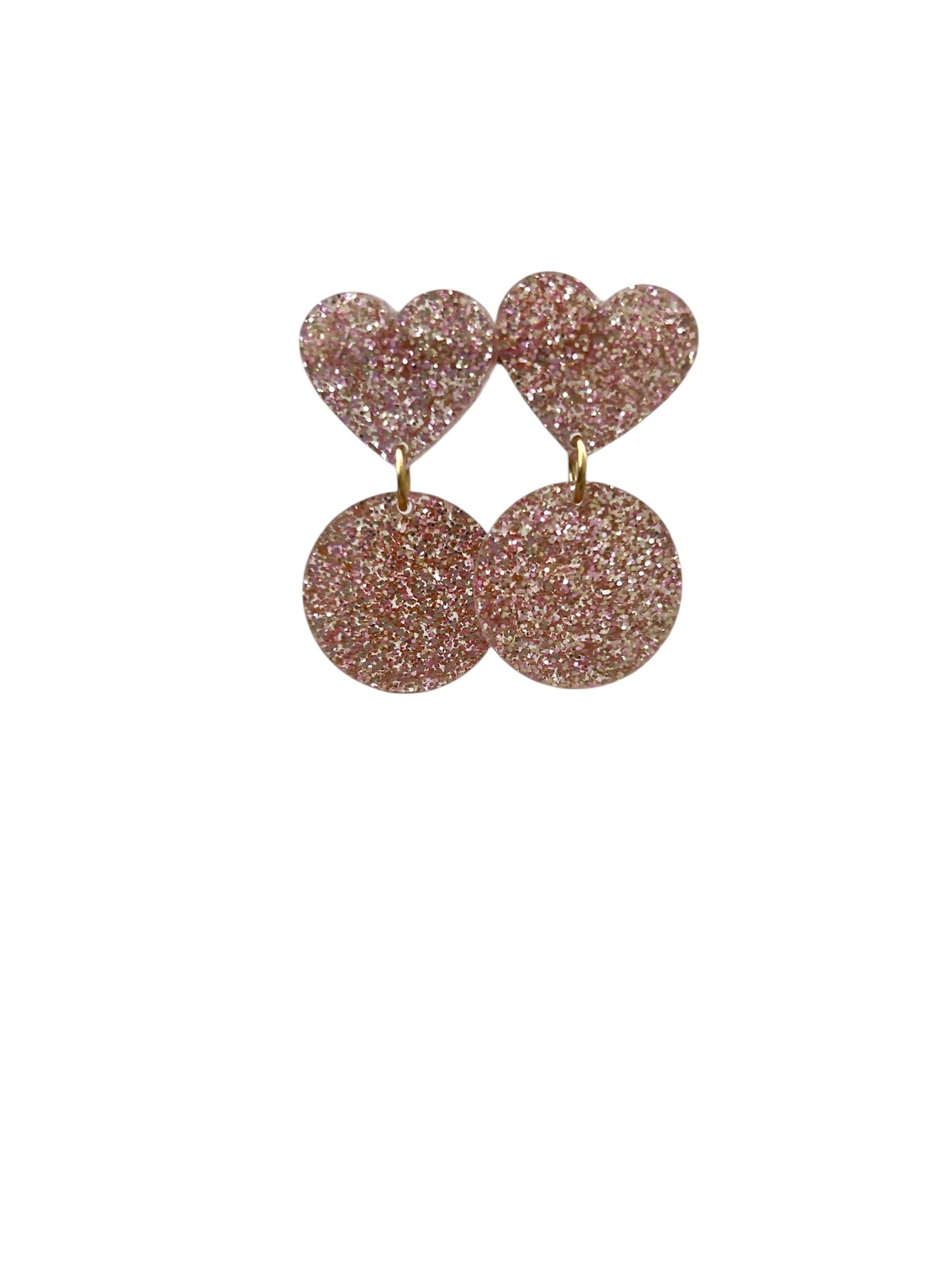 Boucles d'oreilles rose gold paillettes