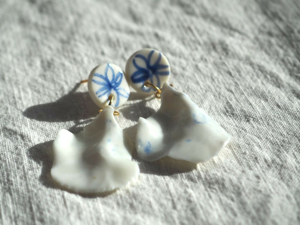 Boucles d'oreilles pétales et fleur