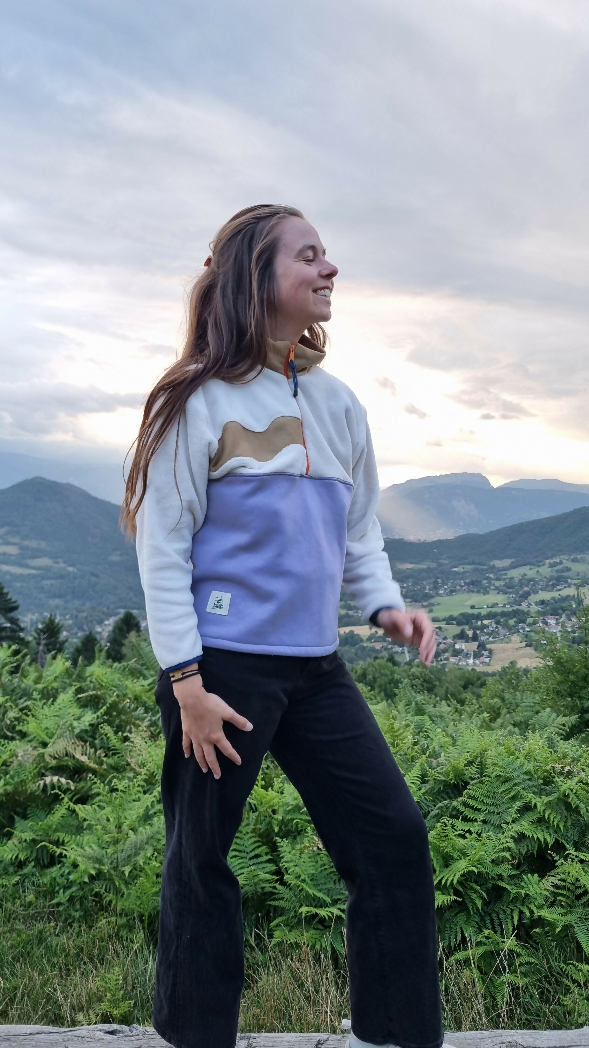 Polaire camel, lilas, orange