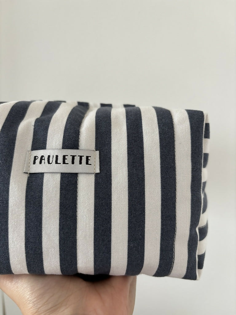 Trousse de toilette rayée - pièce unique upcyclée