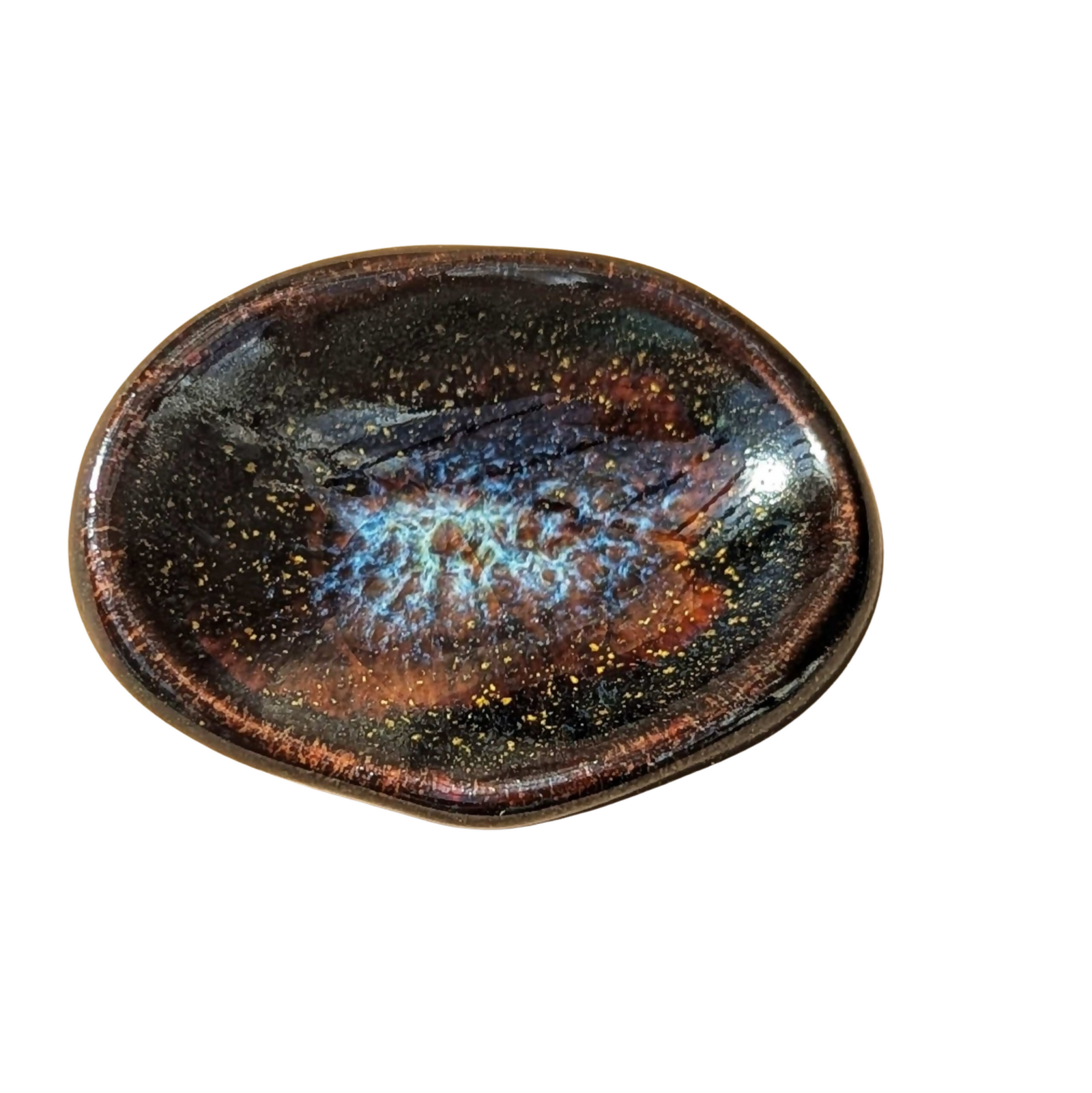 Worry stone (galet anti-stress) en grès émaillé