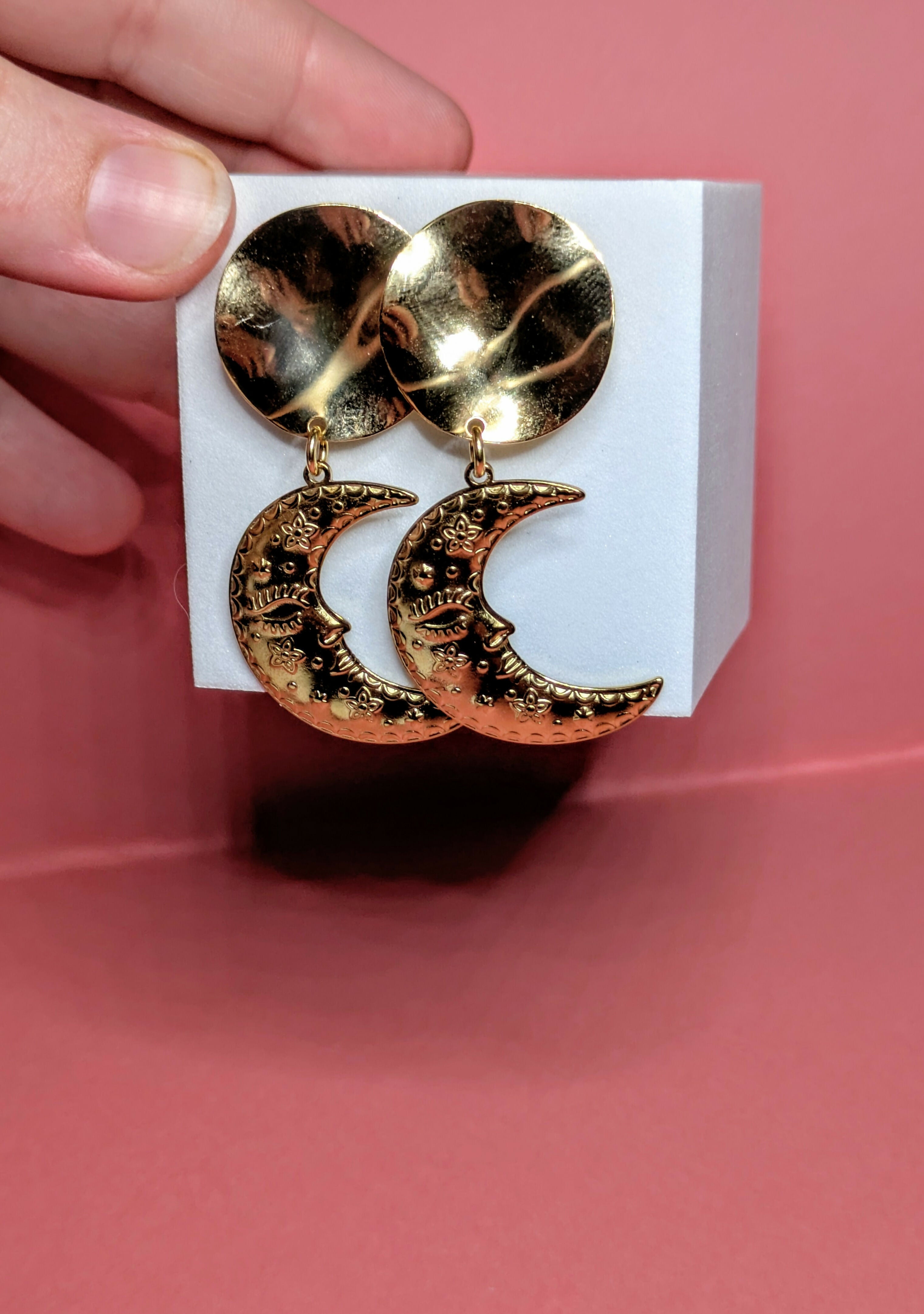 Copy of Boucles d'oreilles gravées - Lune