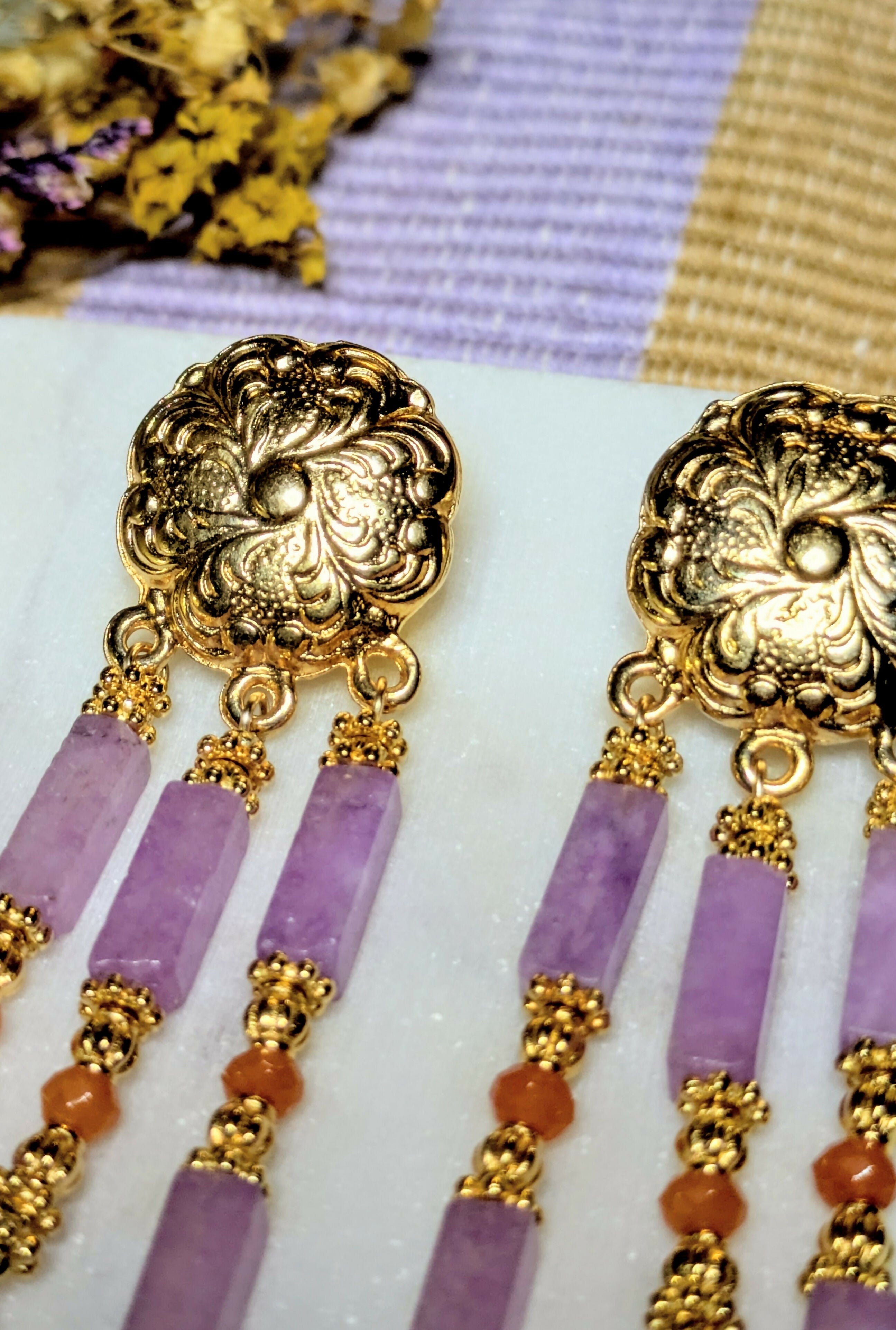Boucles d'oreilles Esmée - améthyste