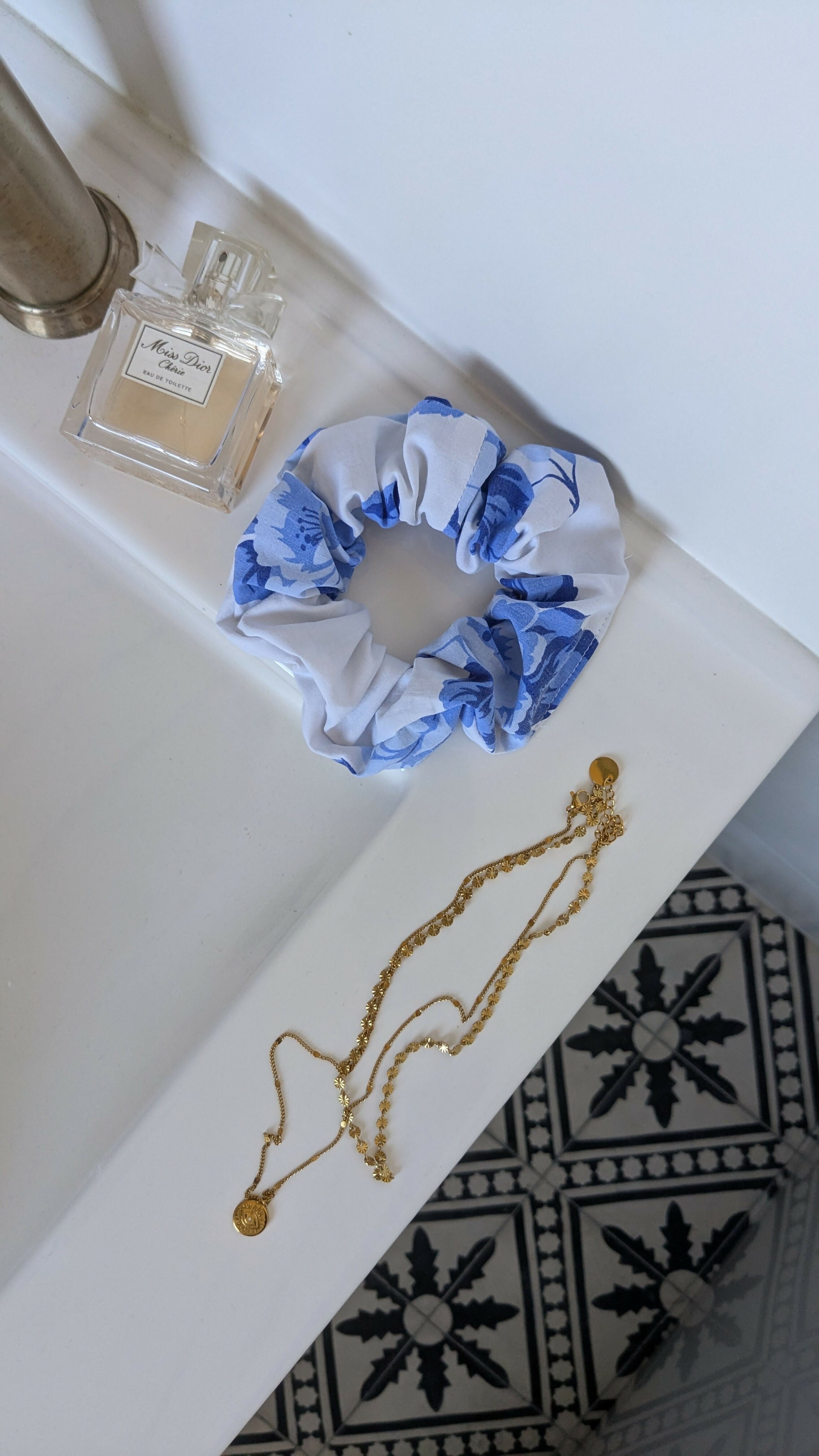 Chouchou FLEUR BLEUE