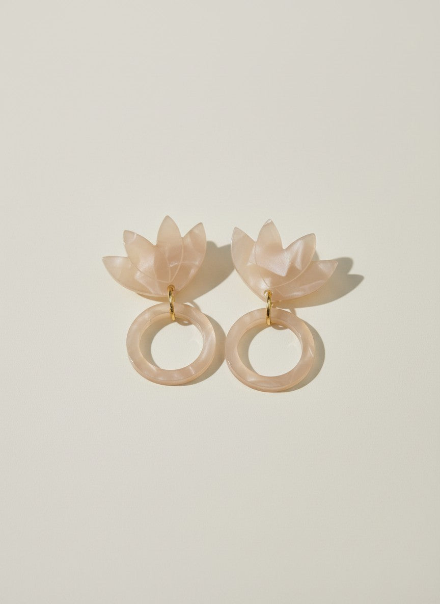 Boucles d'oreilles beige