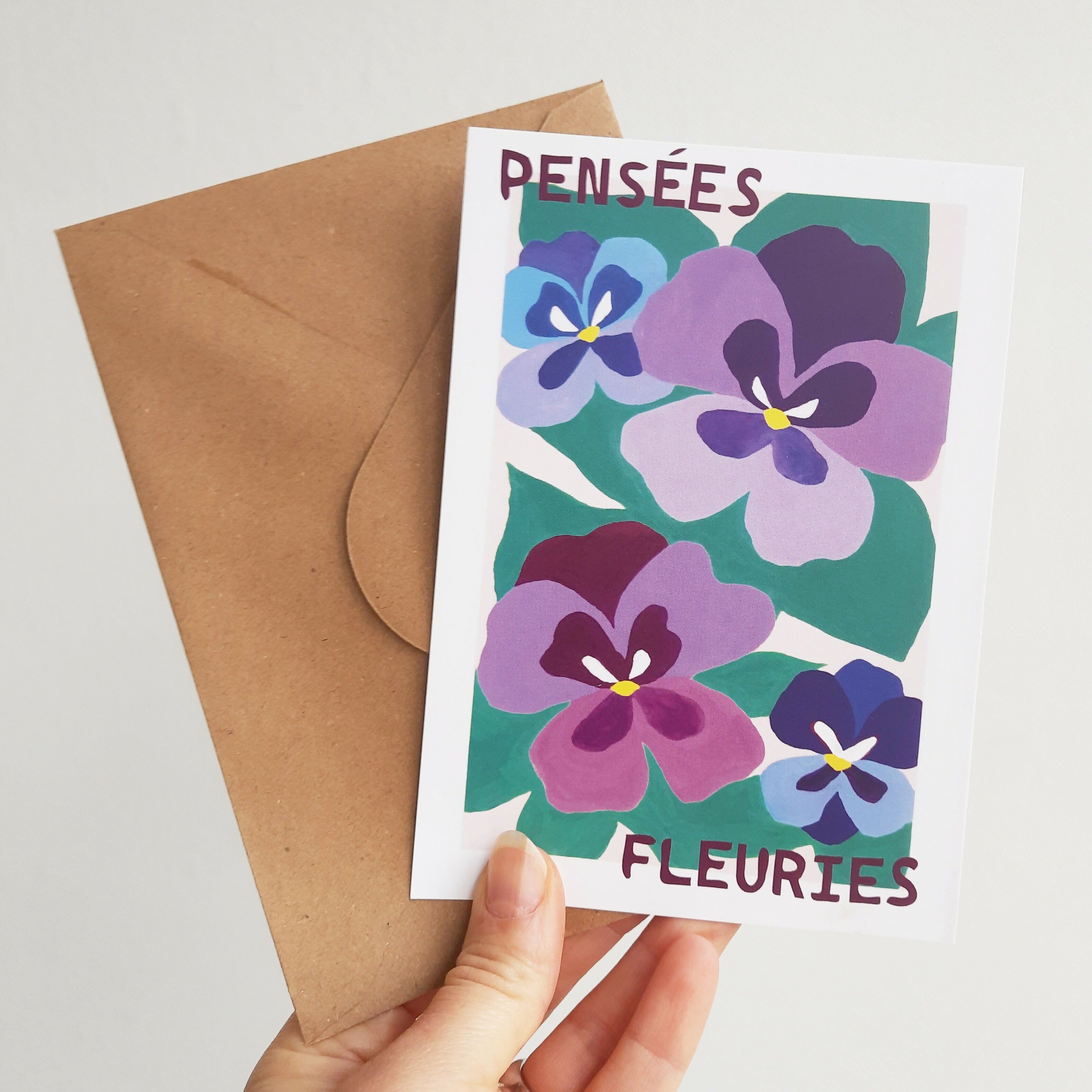 Carte postale "Pensées fleuries"