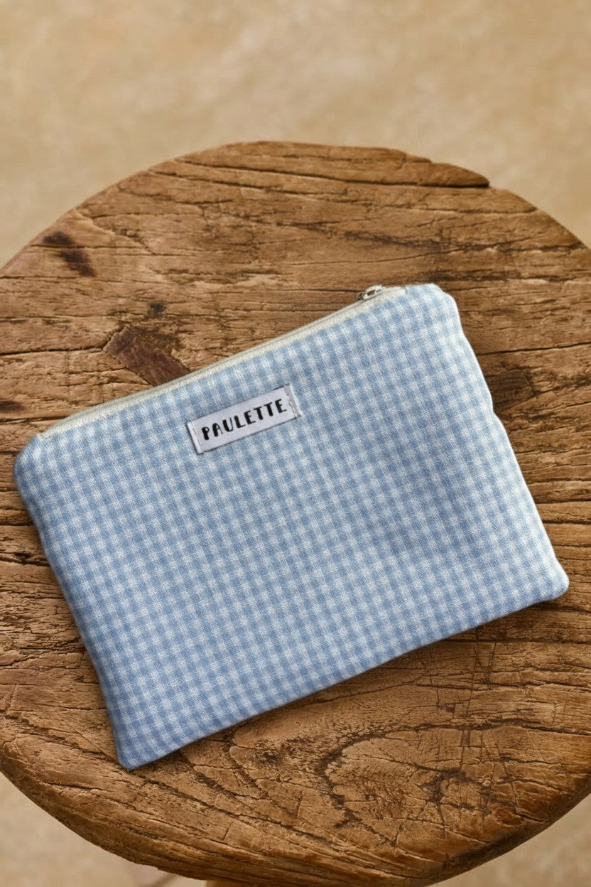 Petite pochette - vichy bleu
