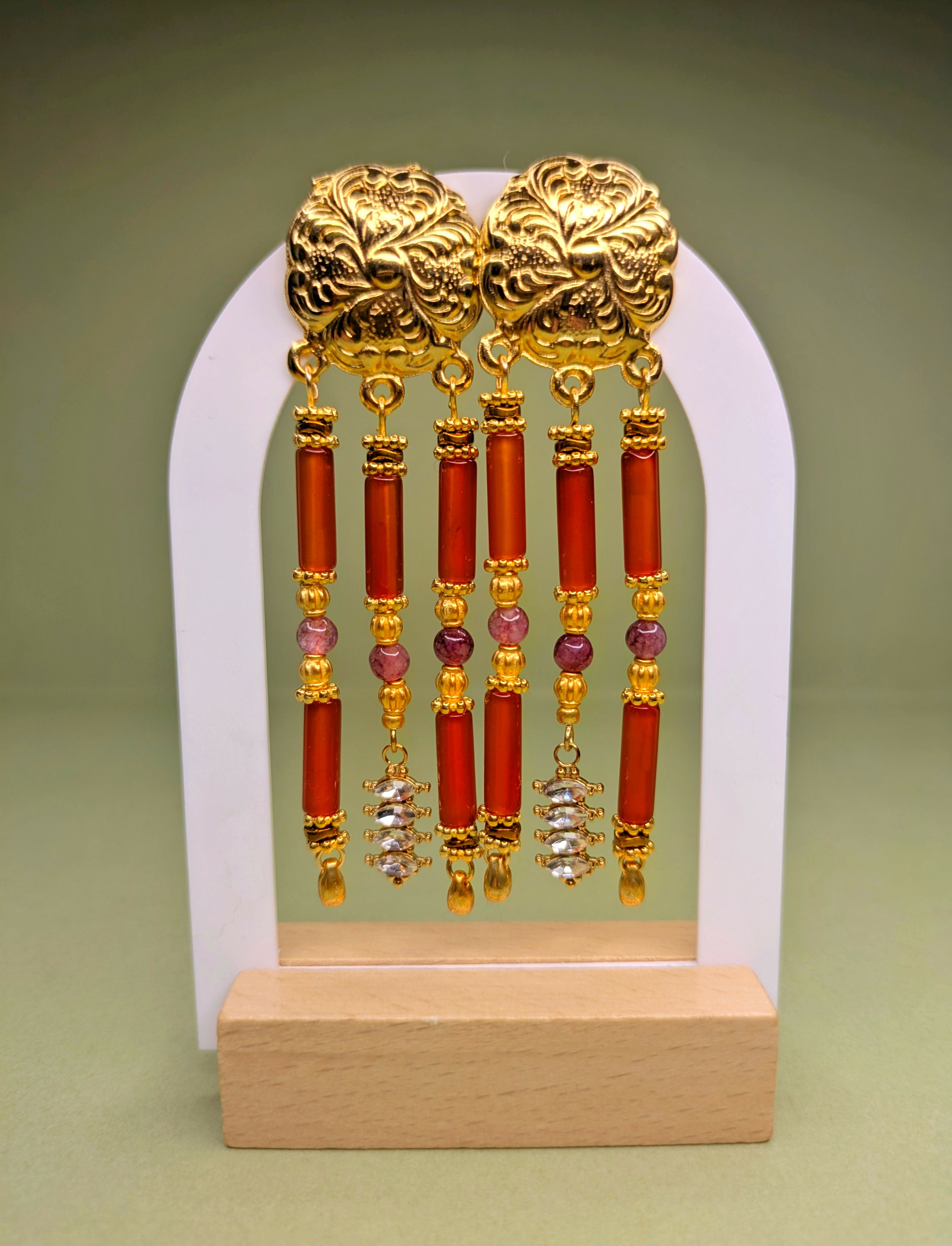 Boucles d'oreilles Esmée cornaline