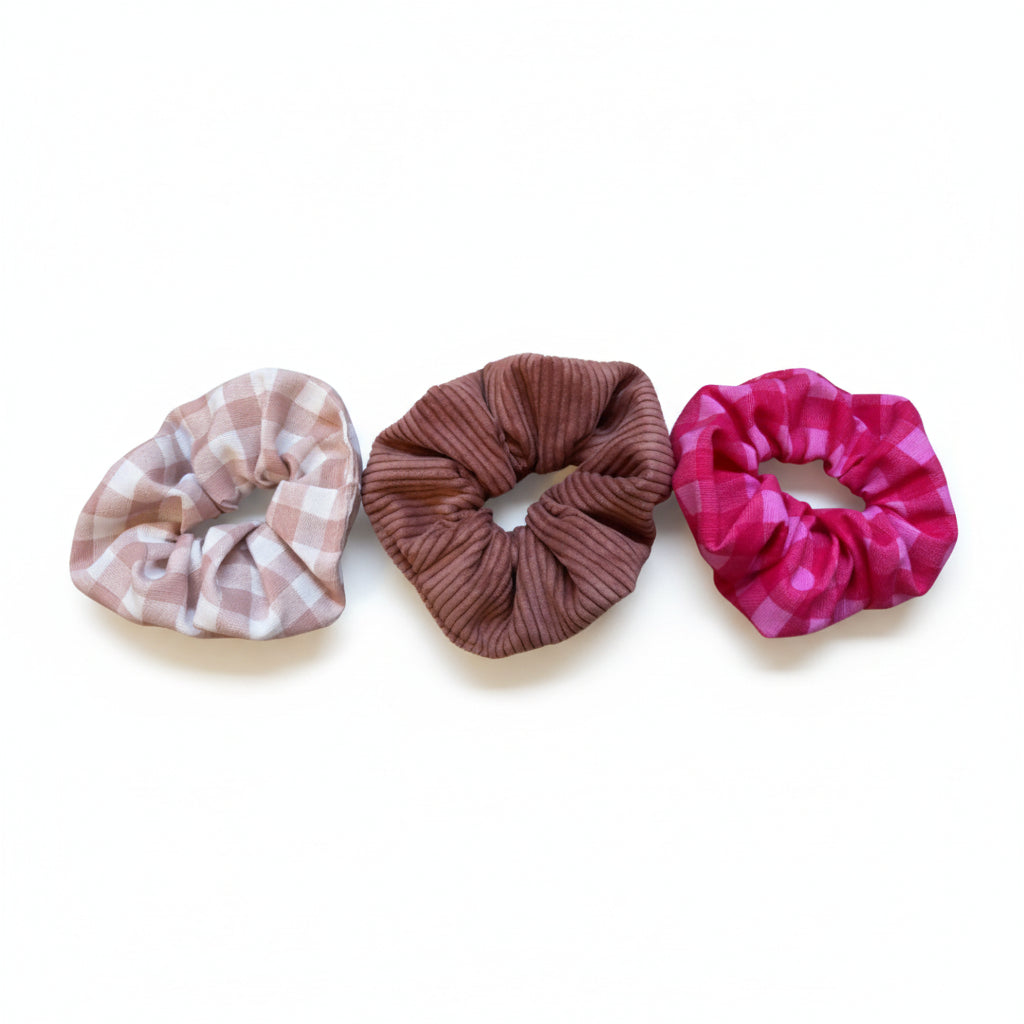 Lot de 3 chouchous roses