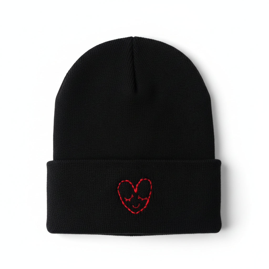 Bonnet brodé coeur