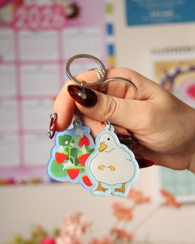 Porte-clés Acryliques – Canard Timide