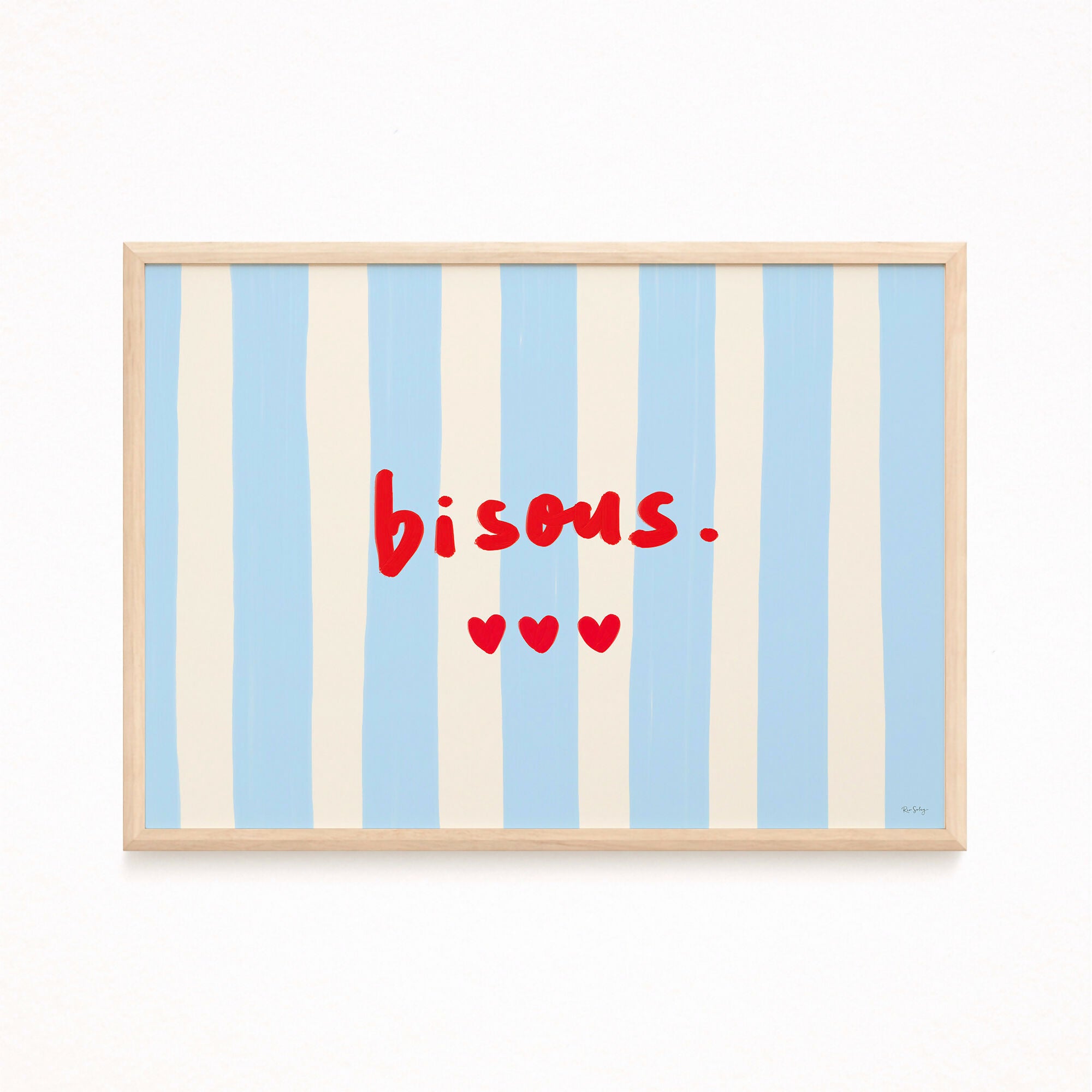 Affiche « Bisous » (bleu)