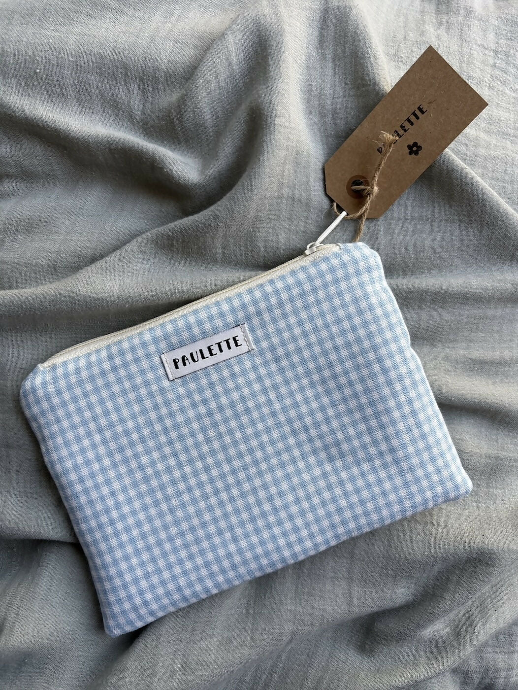 Petite pochette - vichy bleu