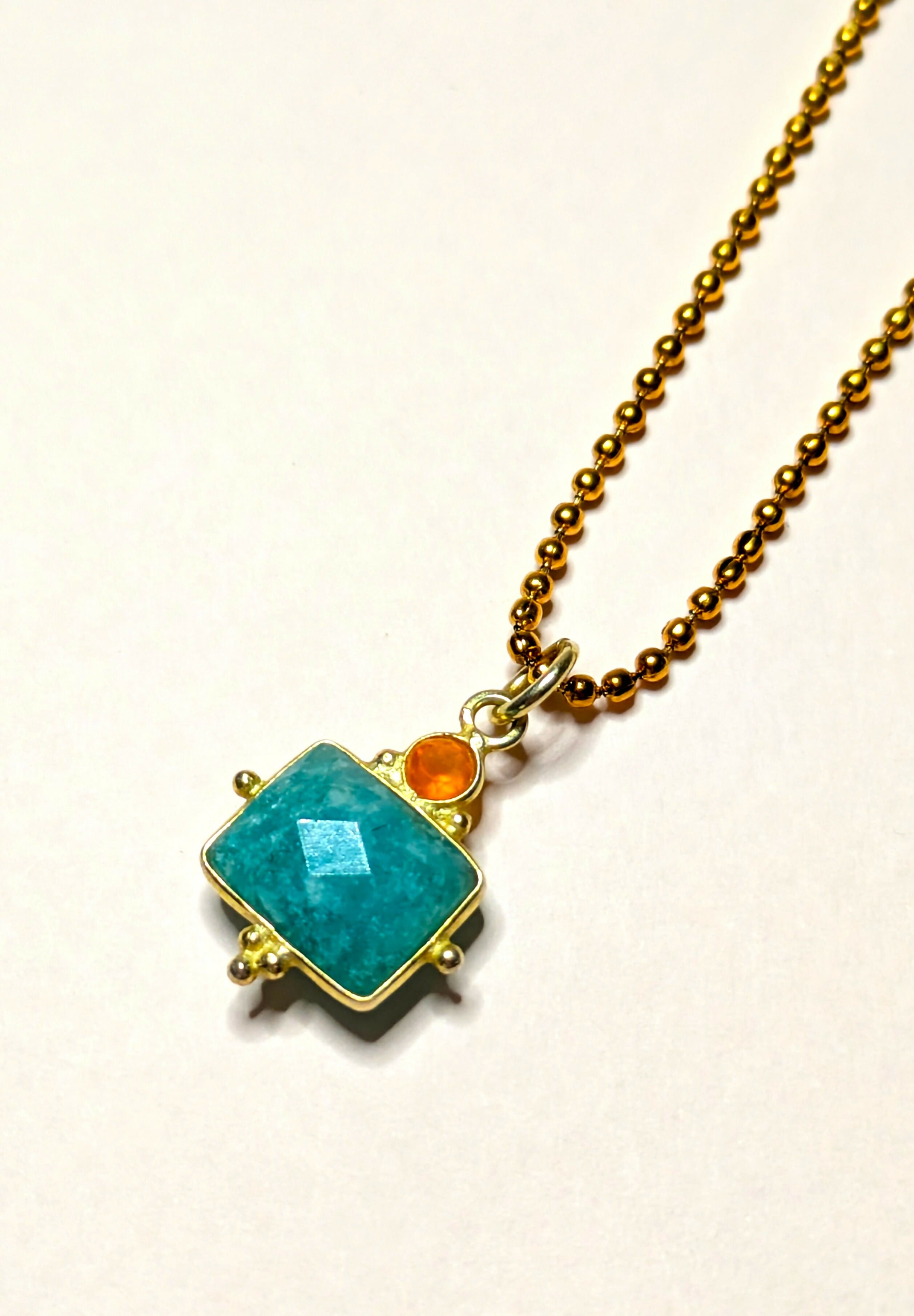 Collier grigri - amazonite