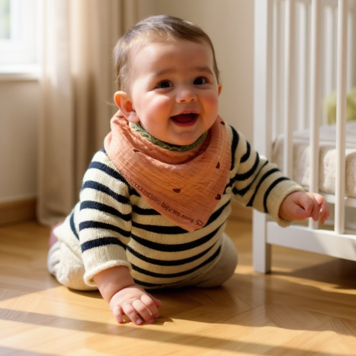 Bavoir Bandana Cœur Bordeaux