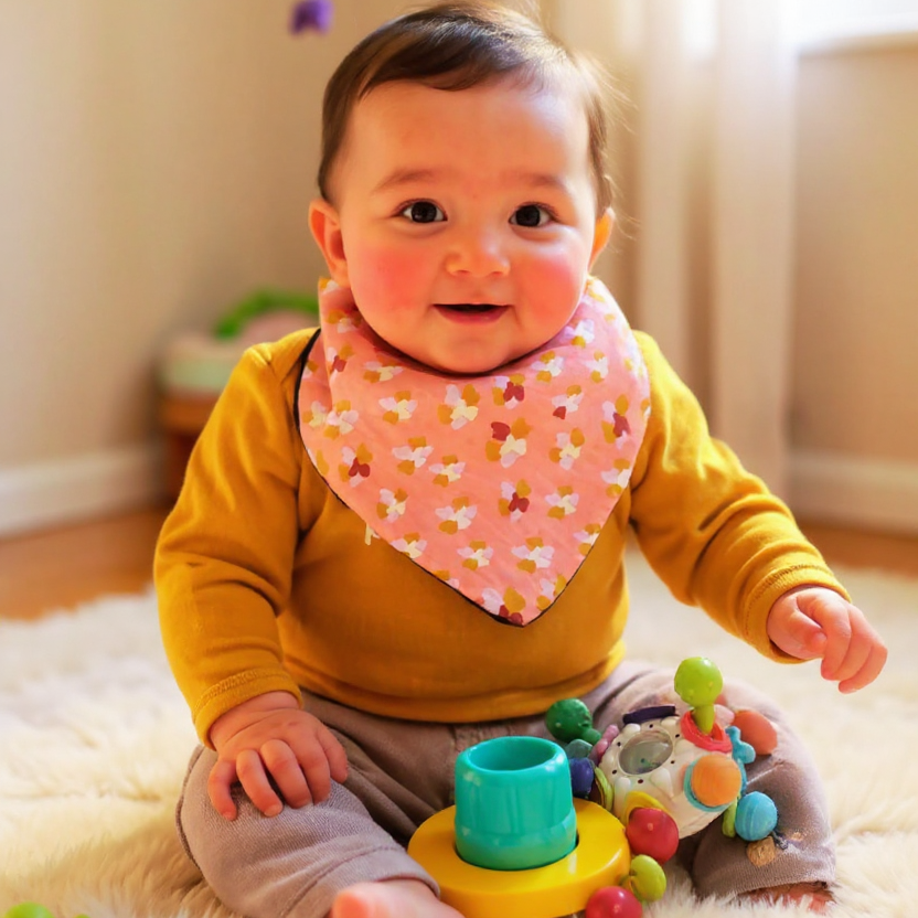 Bavoir pétales de fleurs