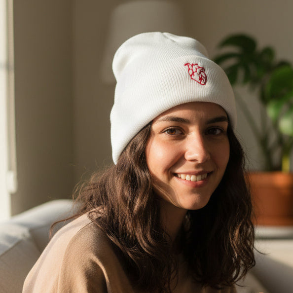Bonnet brodé coeur