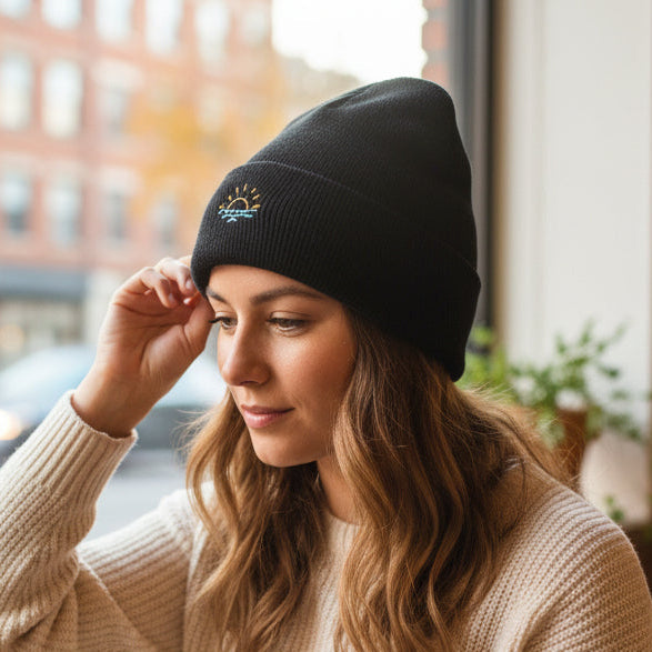 Bonnet brodé soleil