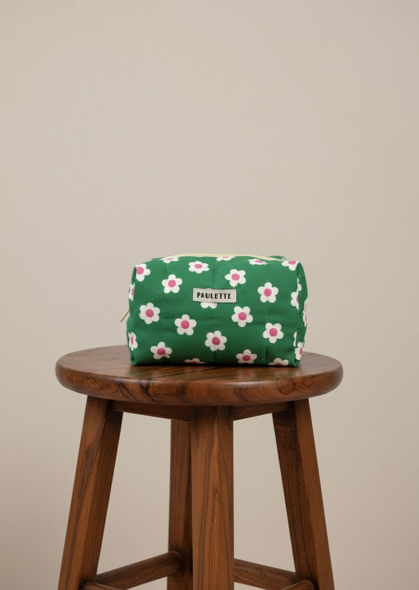 Trousse de toilette à motifs fleuris - pièce unique