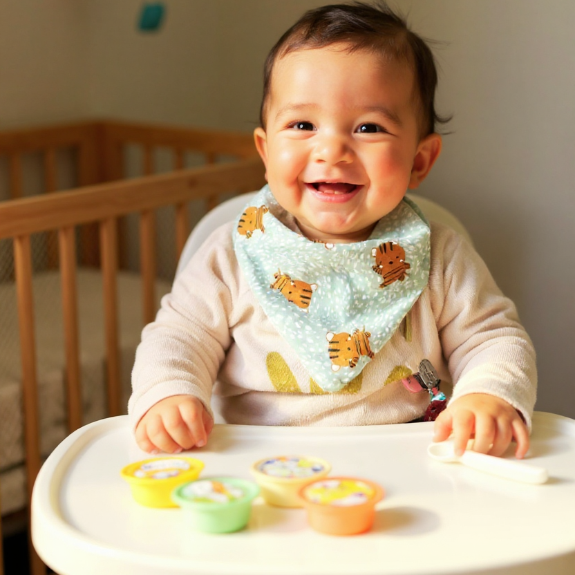 Bavoir léopard enfantin bleu-vert