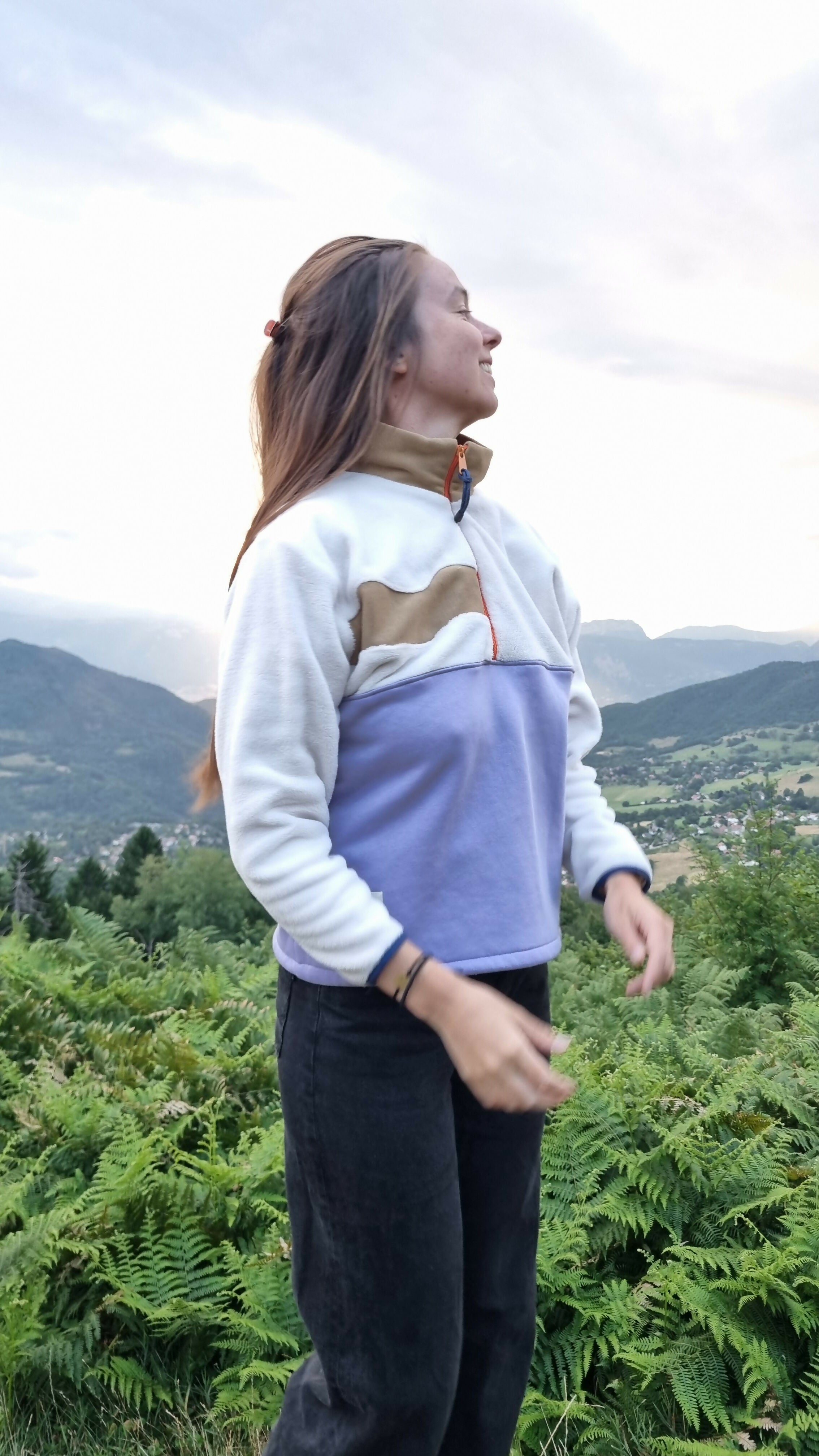 Polaire camel, lilas, orange