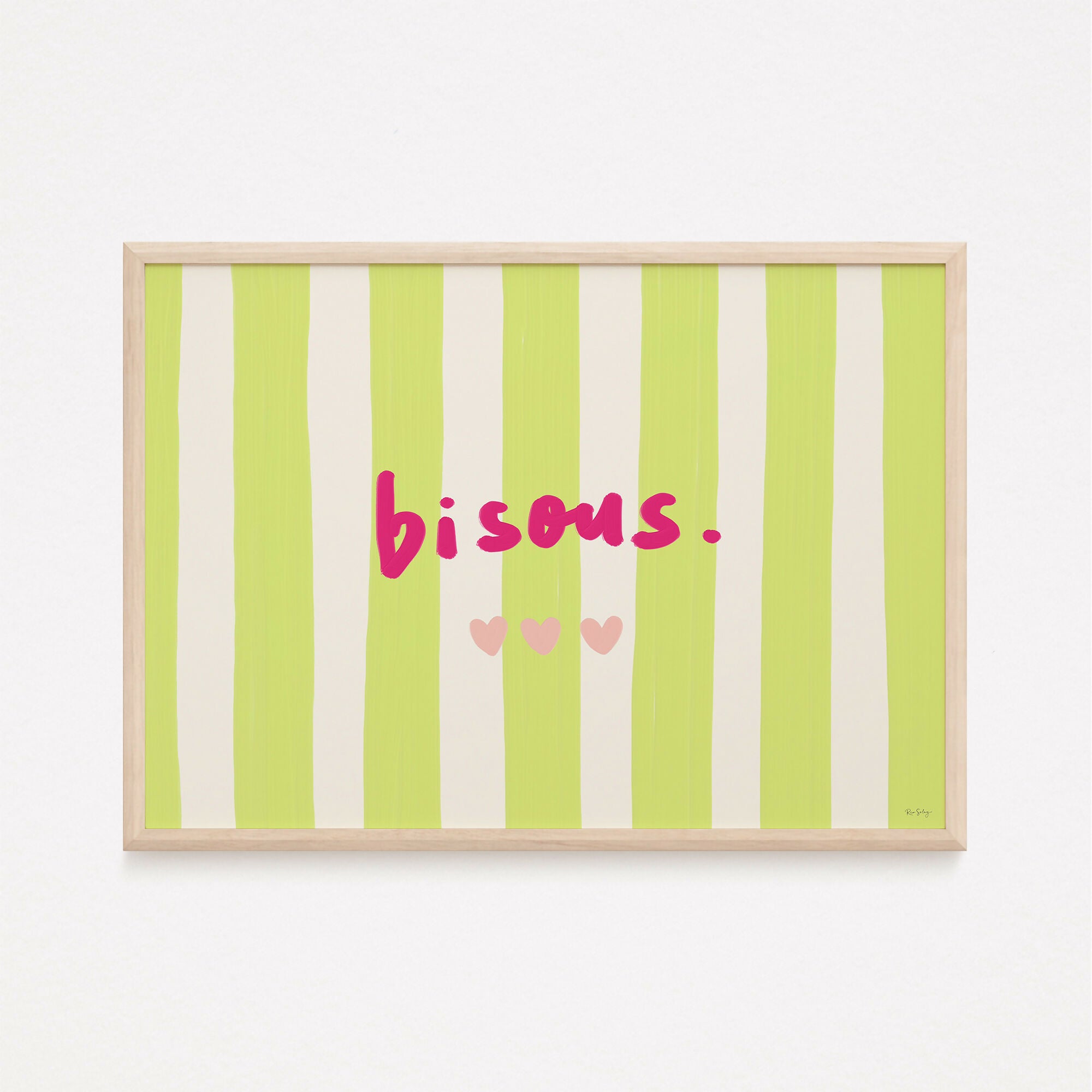 Affiche « Bisous » (vert)