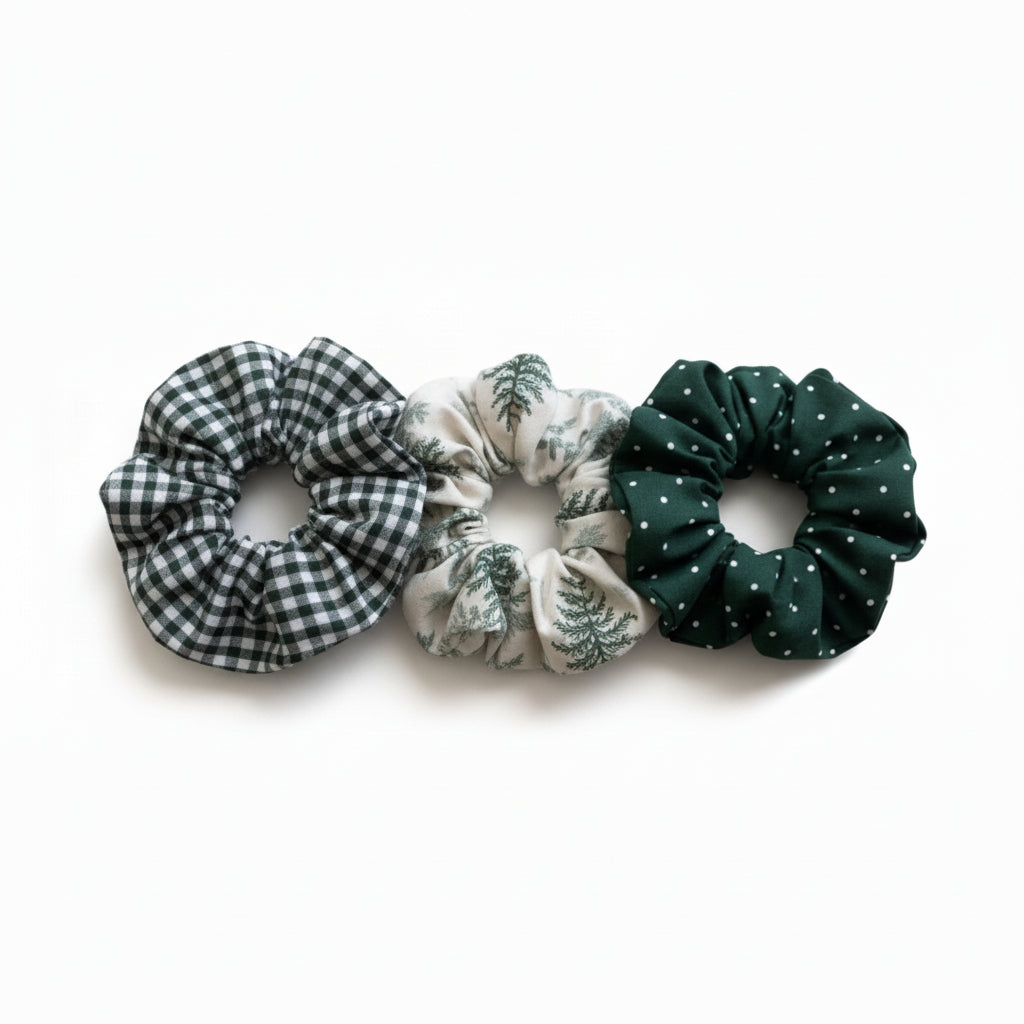 Lot de 3 chouchous verts