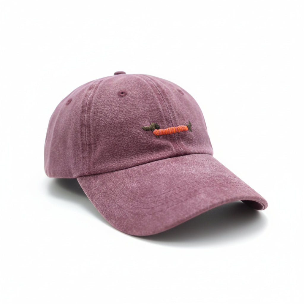 Casquette rose teckel