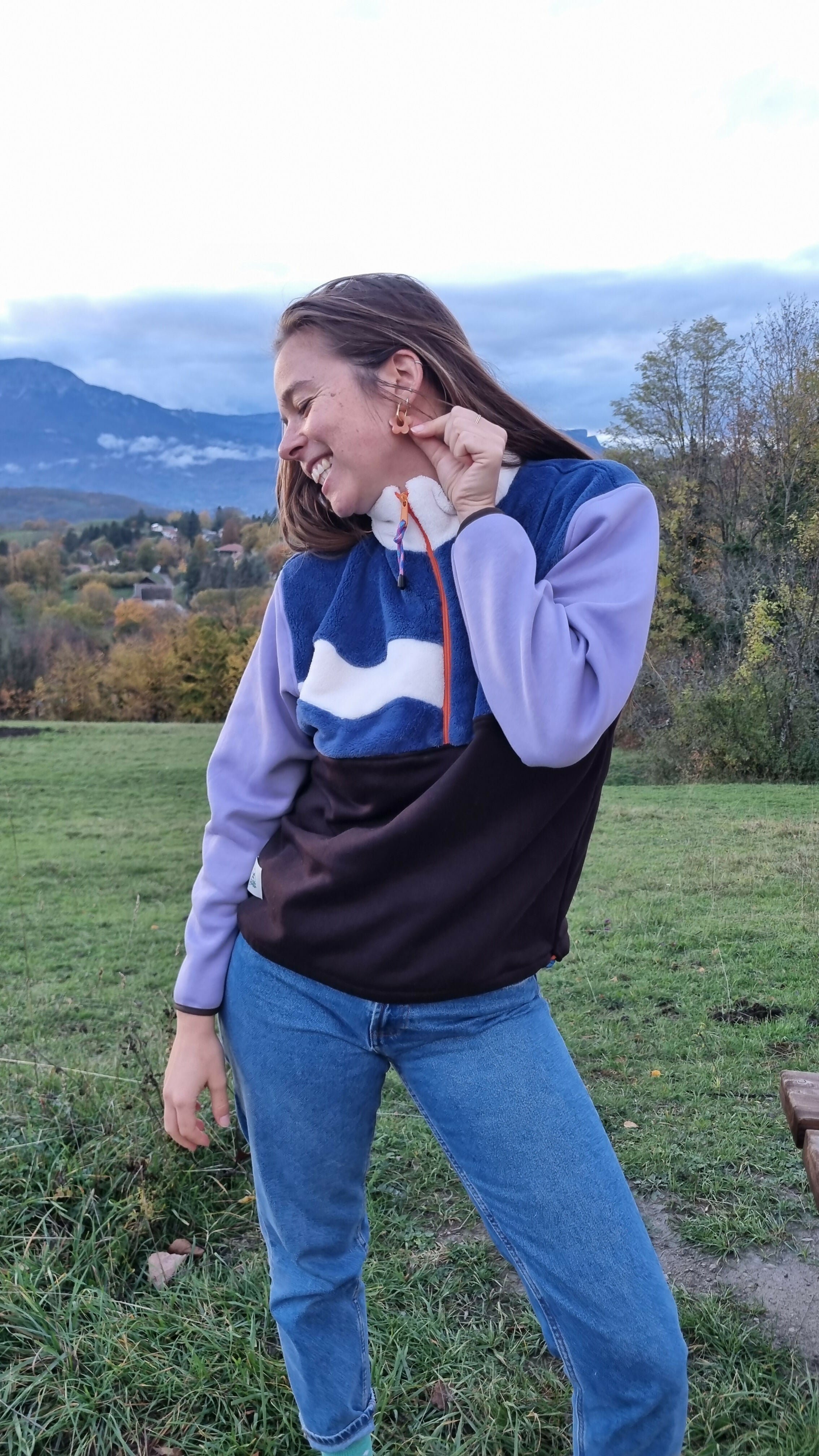 Polaire violet, marron, lilas