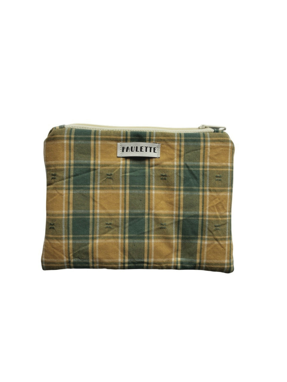 Petite pochette upyclée - motif écossais