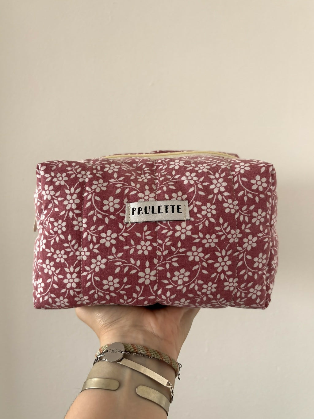 Trousse de toilette à fleurs - pièce unique upcyclée