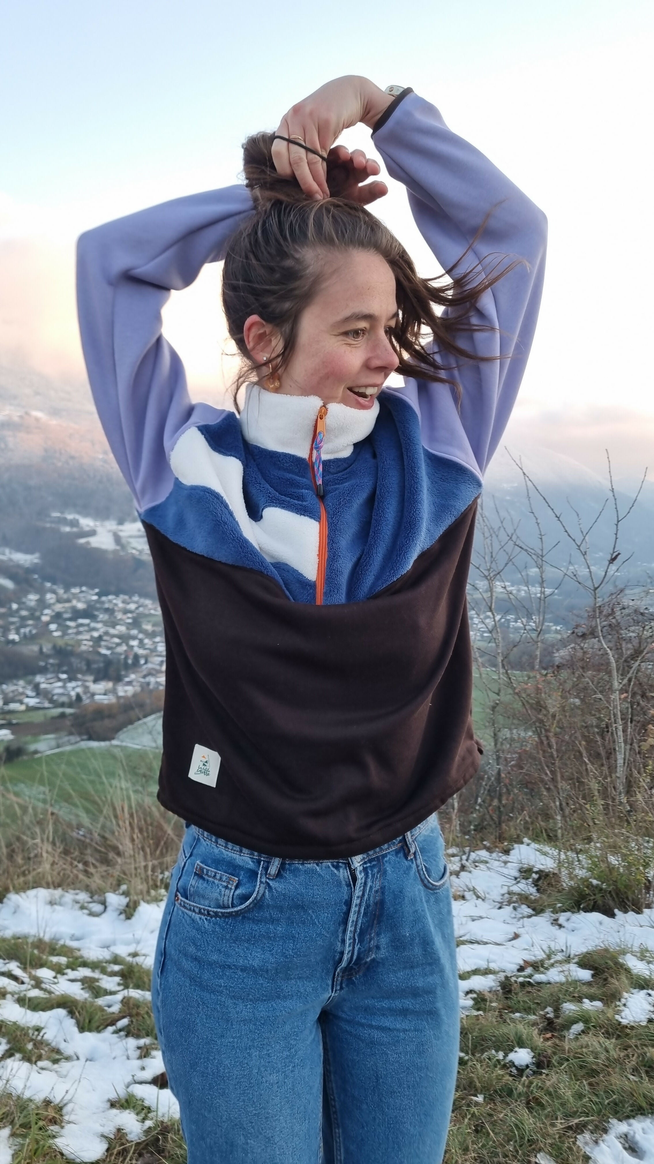 Polaire violet, marron, lilas