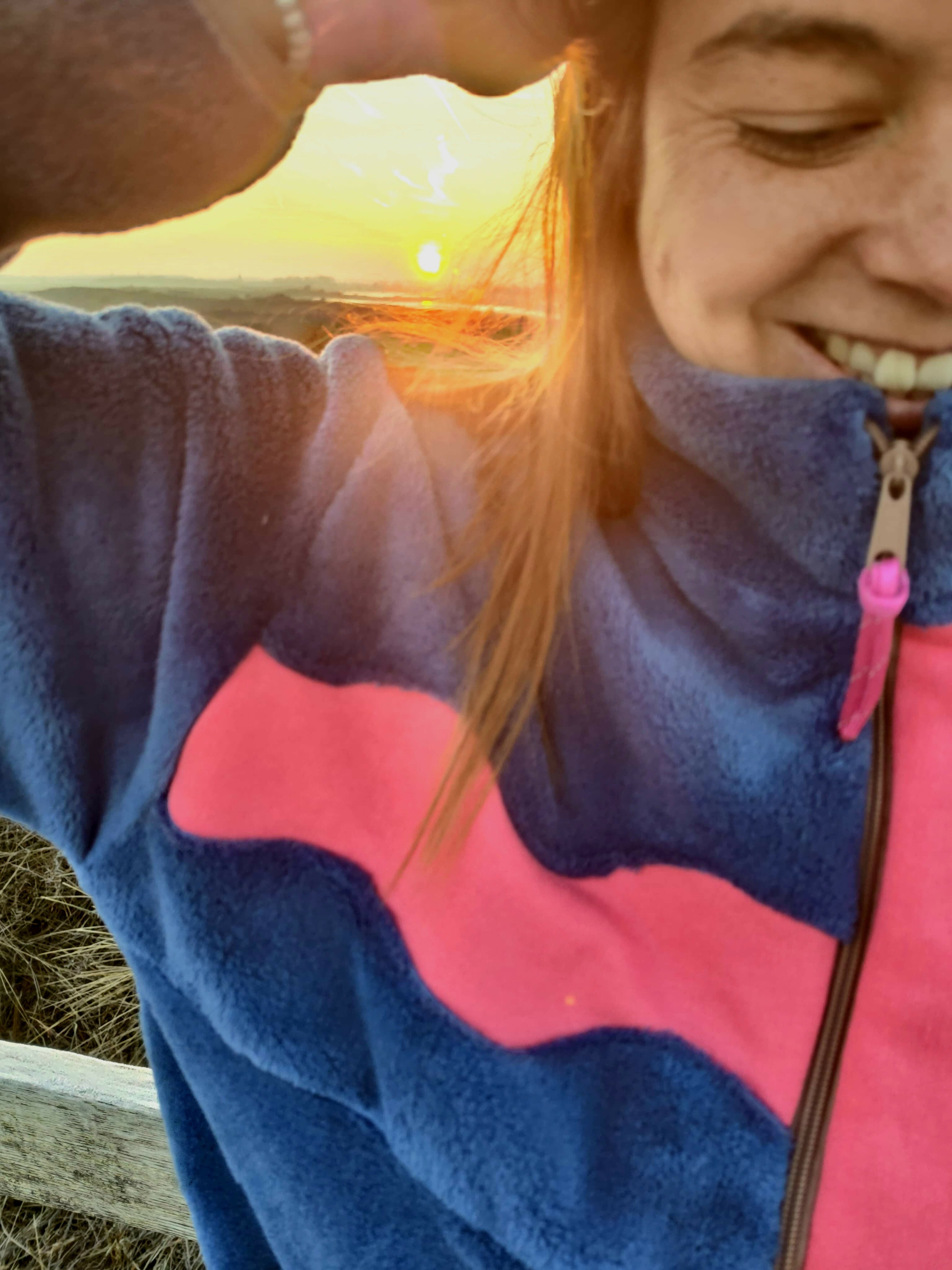 Polaire bleu et rose