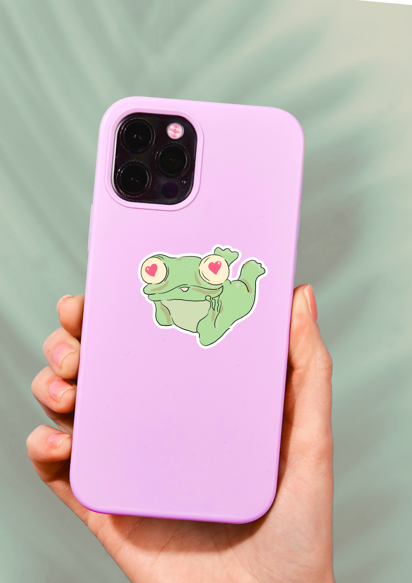 Sticker Grenouille - Frog In love verte