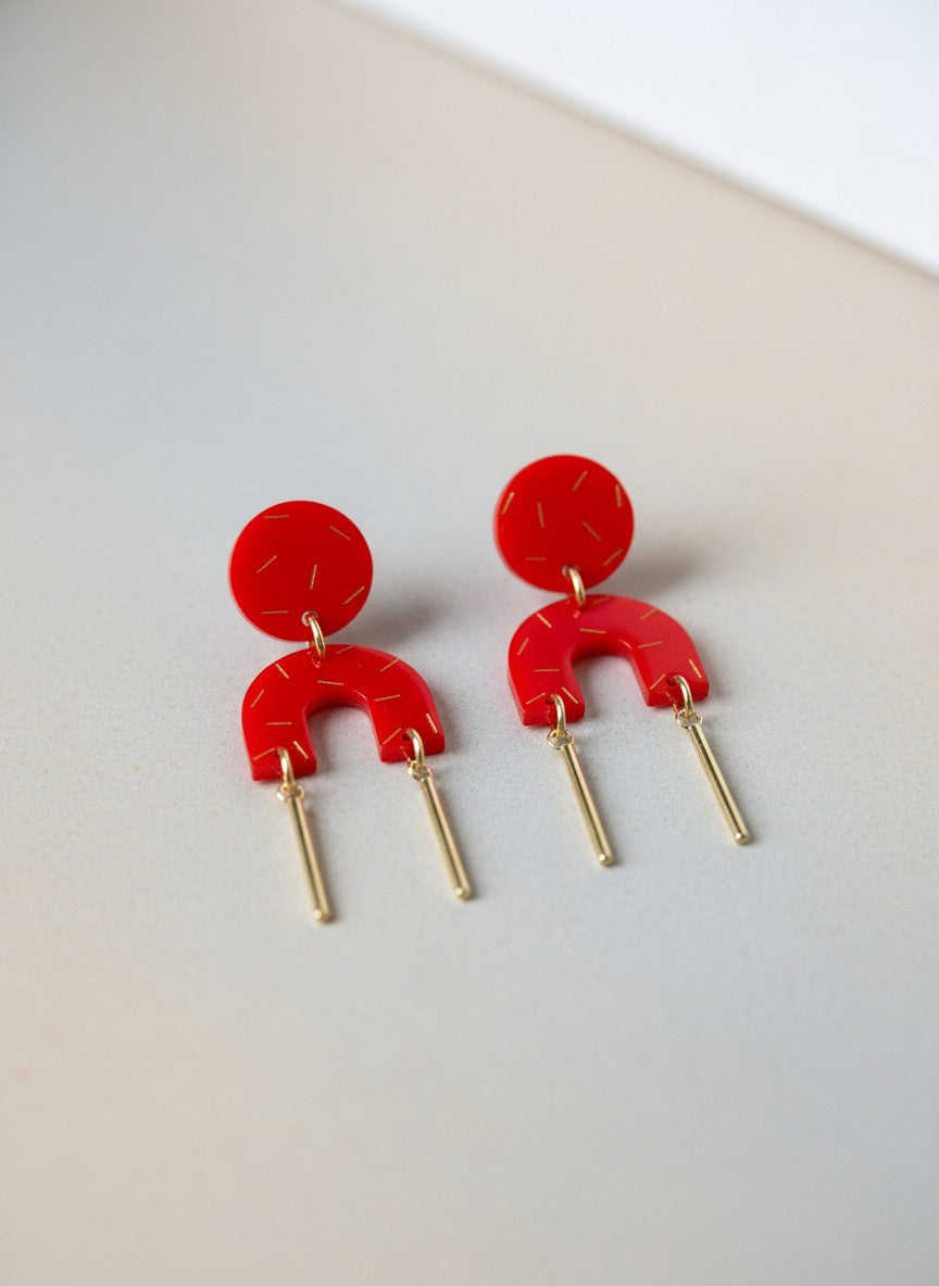 Boucles d'oreilles rouge