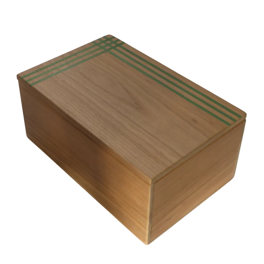 Boite en bois massif incrustée - Filet