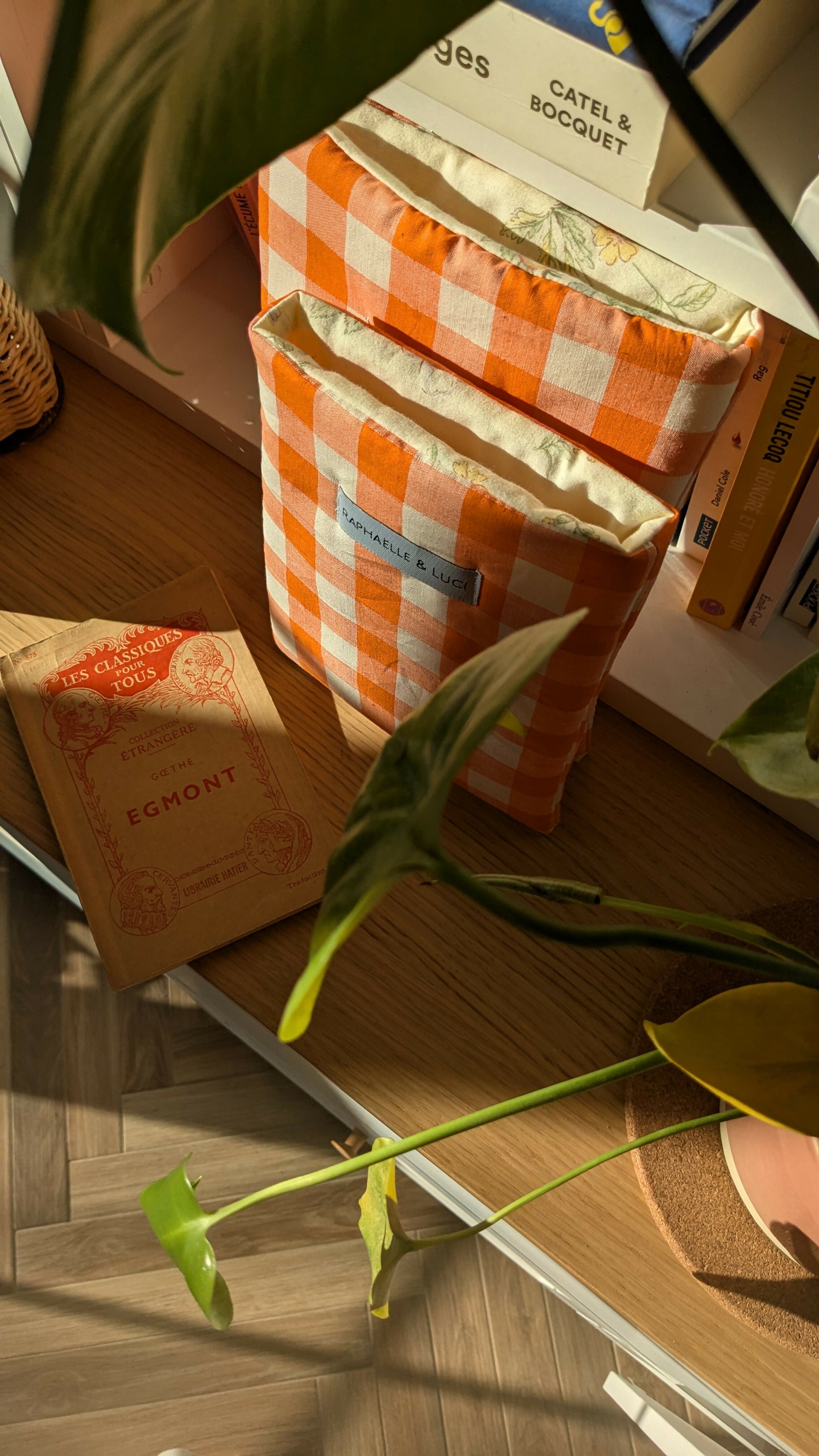 Housse de livre VICHY ORANGE