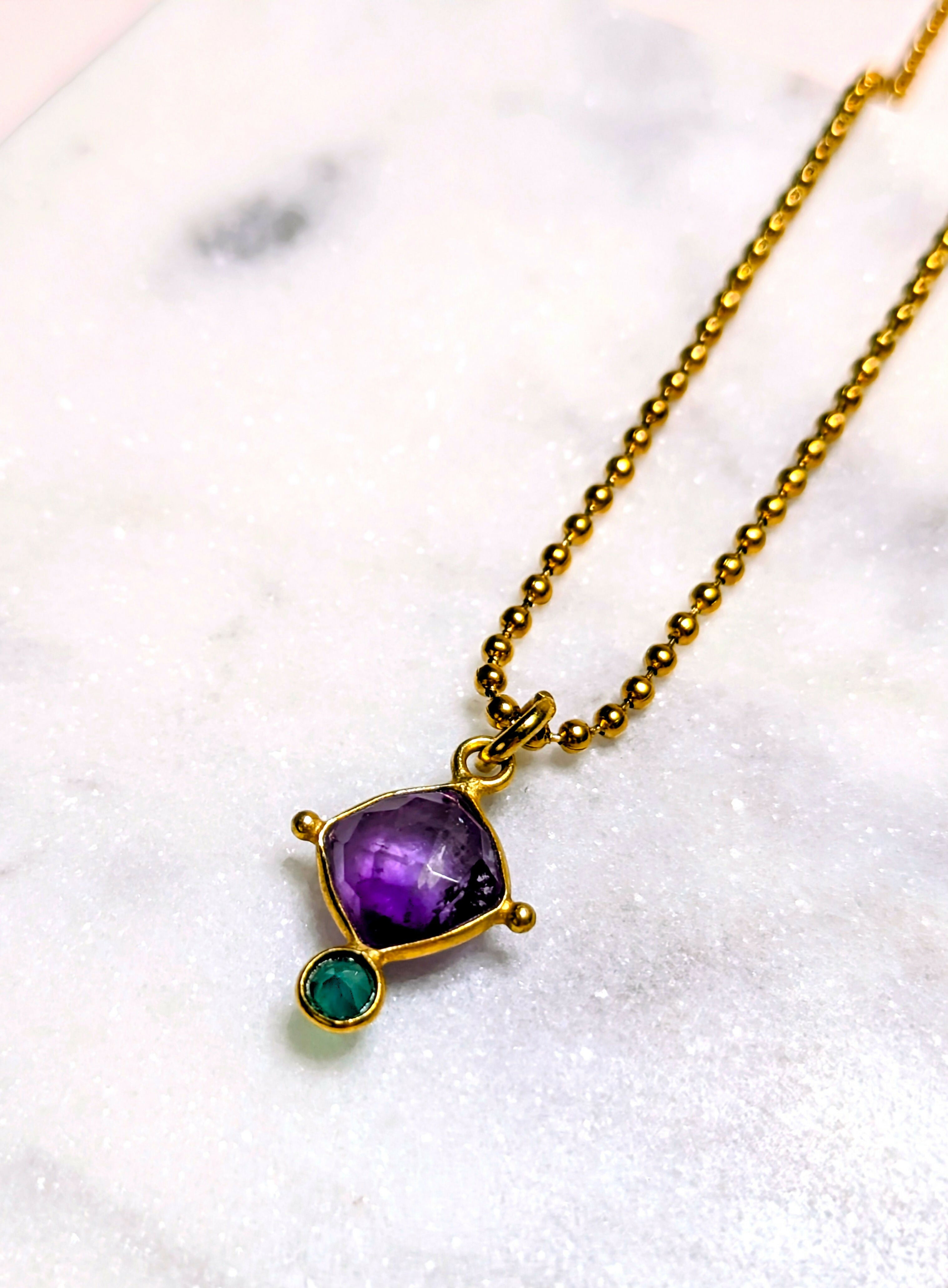 Collier grigri - améthyste