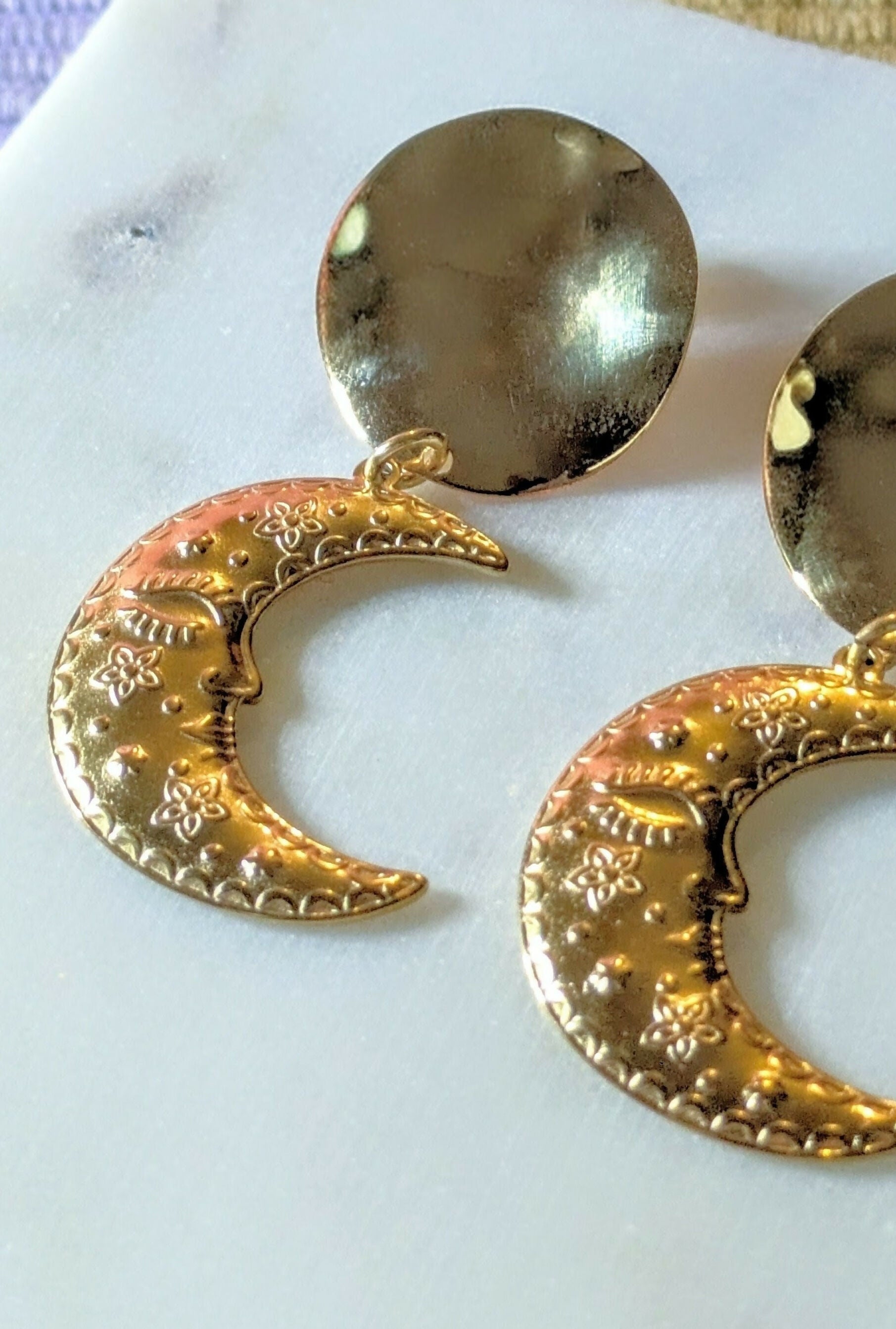 Copy of Boucles d'oreilles gravées - Lune