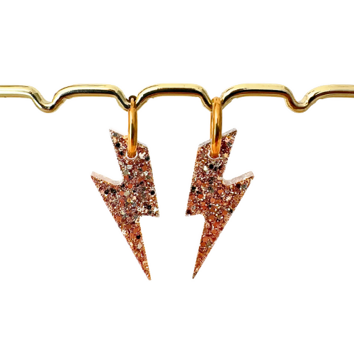 Boucles d'oreilles à paillettes - Éclairs - Doré et Argenté
