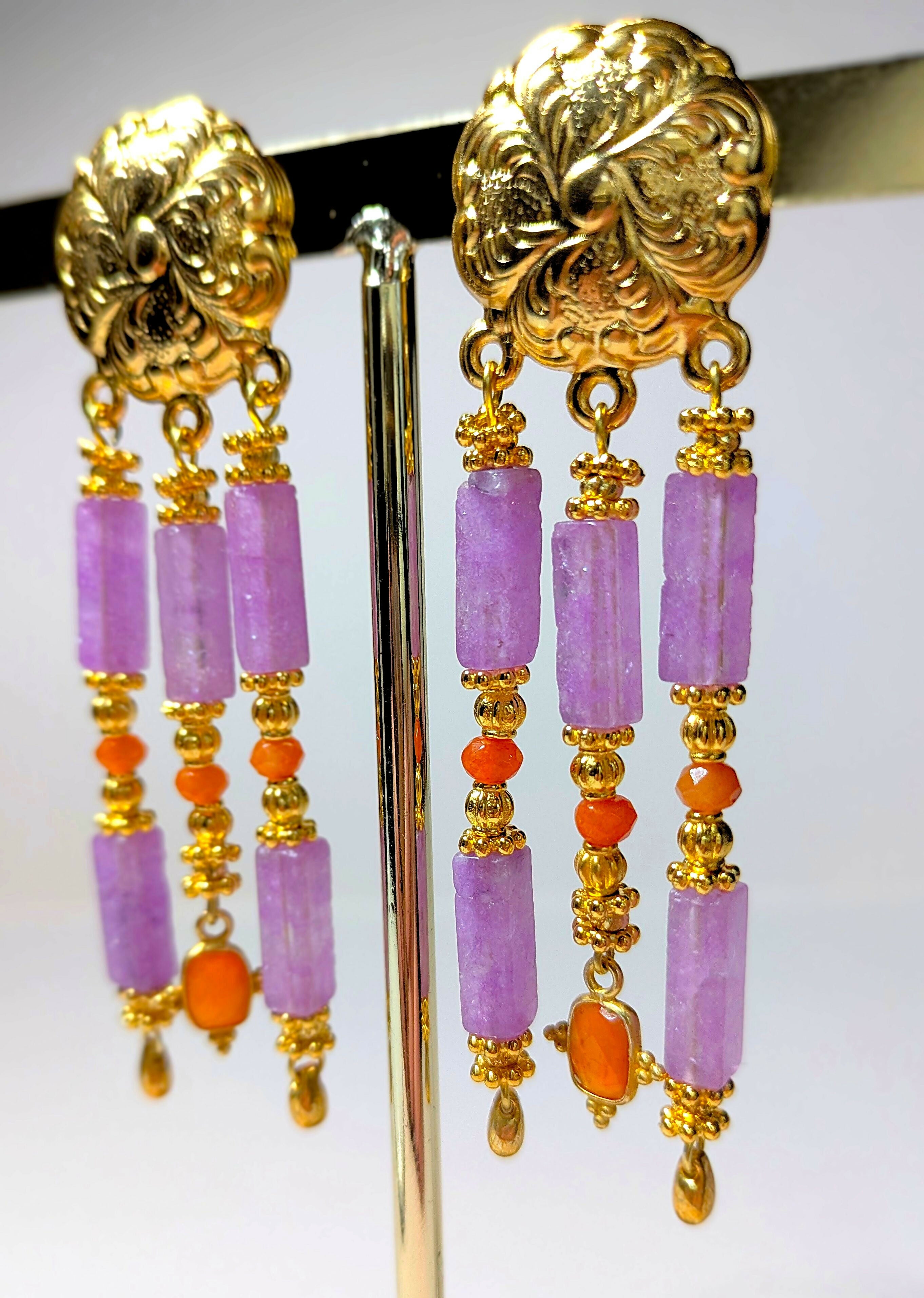 Boucles d'oreilles Esmée - améthyste