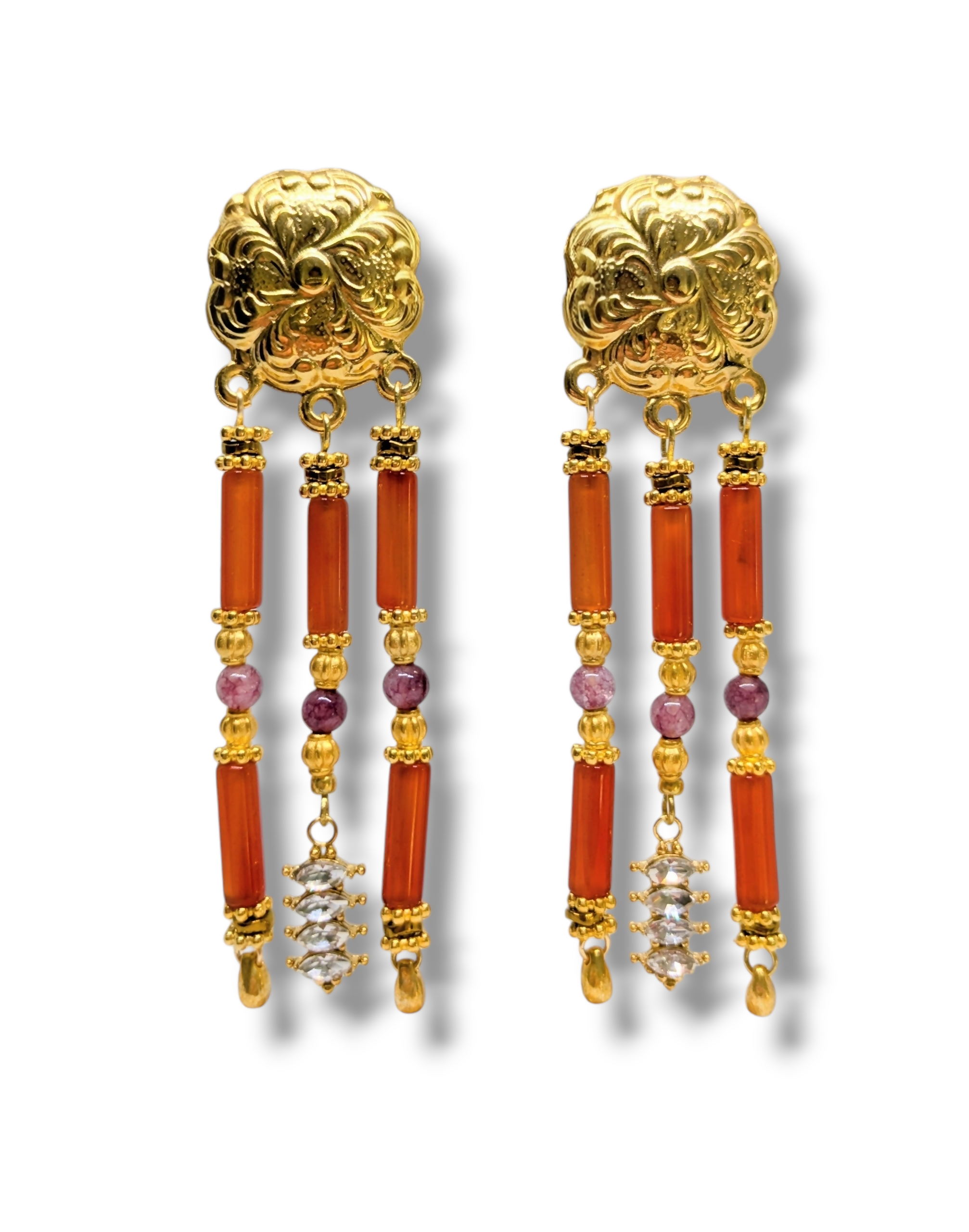 Boucles d'oreilles Esmée cornaline
