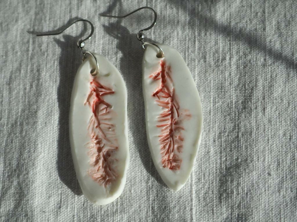 Boucles d'oreilles romarin rose